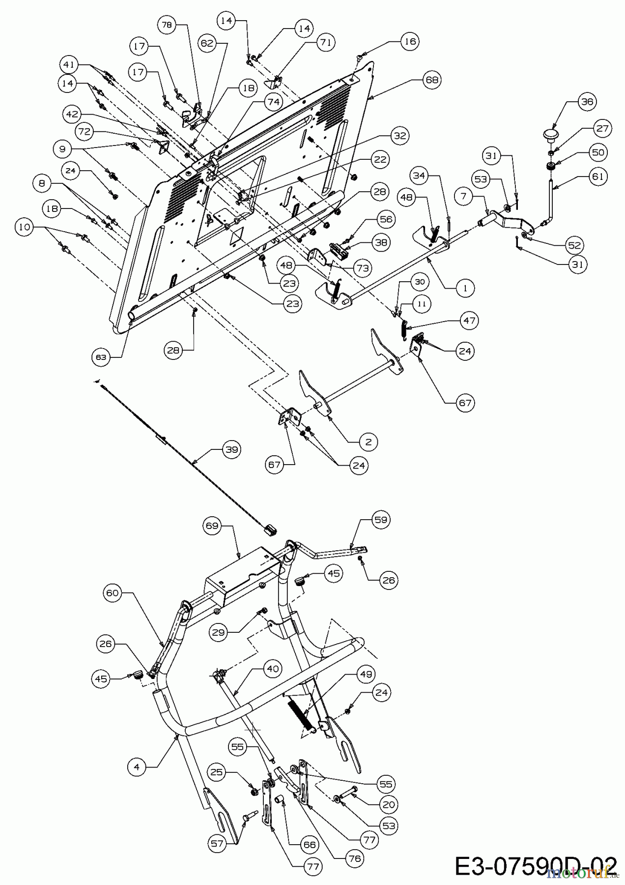 WOLF-Garten Expert Rasentraktoren Expert 92.180 H 13IT91WE650 (2016) Heckplatte