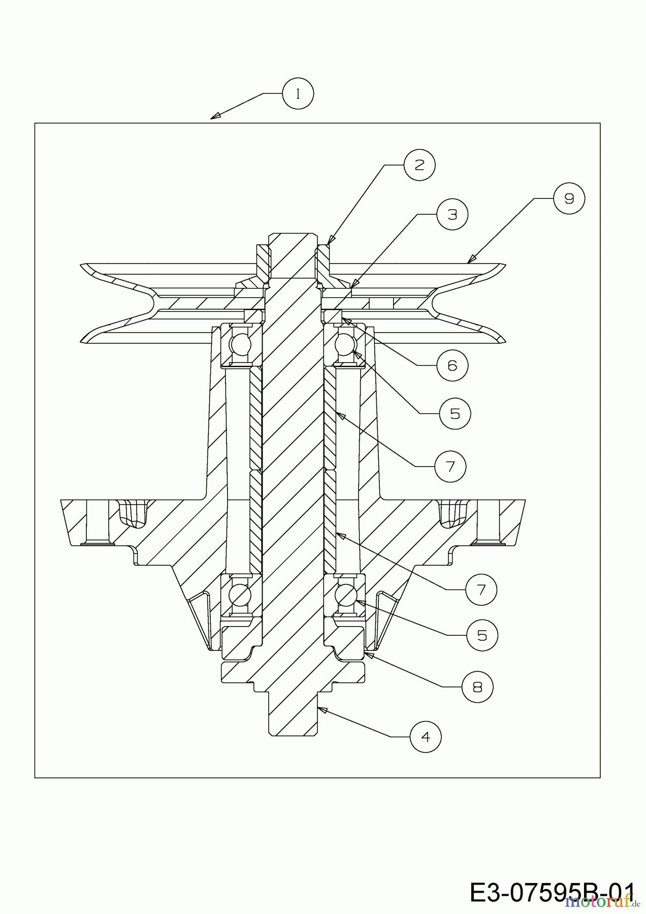 Cub Cadet Zero Turn RZT L 50 17AICACP603 (2015) Messerspindel 618-04125B