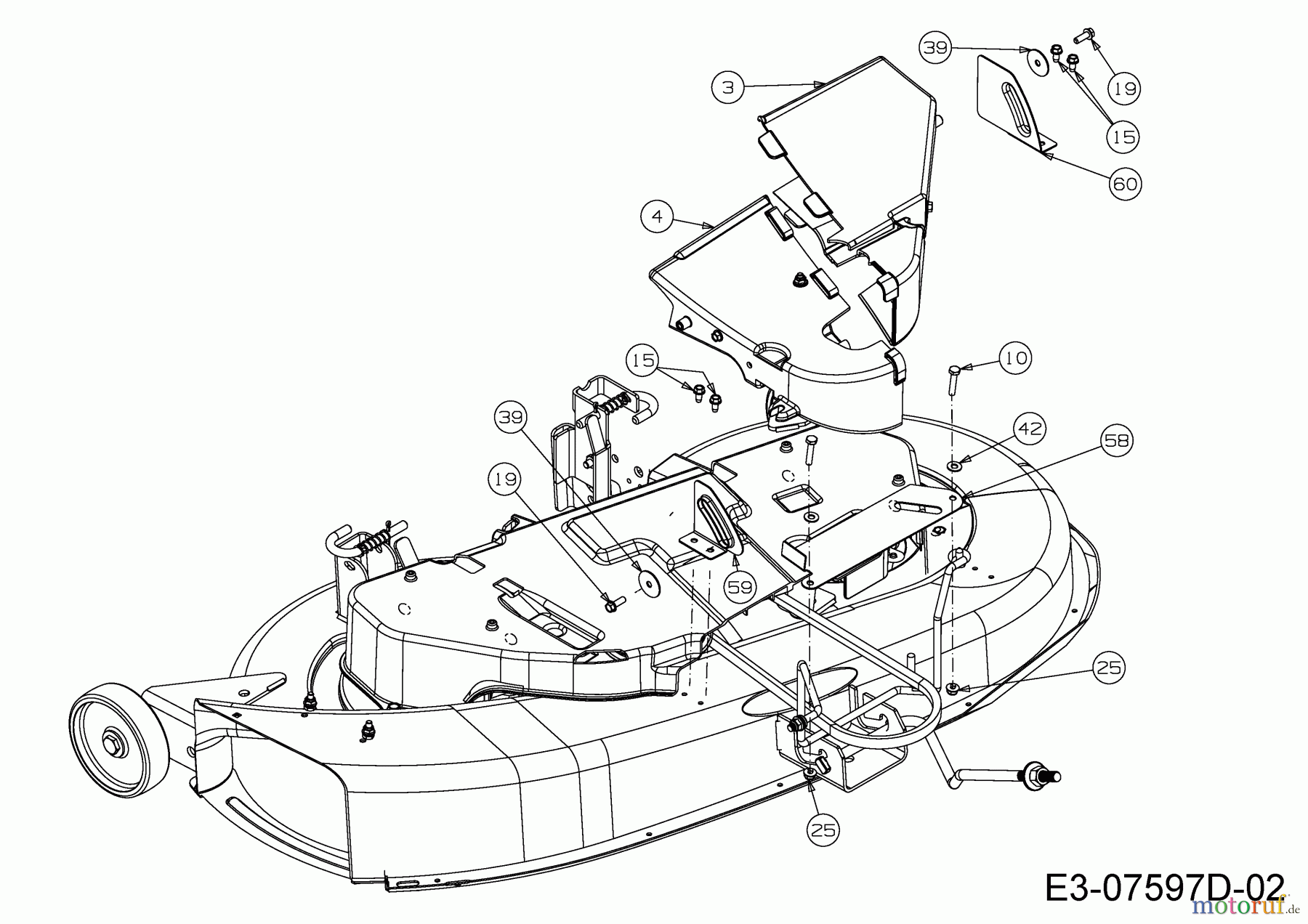  Cub Cadet Rasentraktoren CC 917 AF 13H890AF603  (2016) Abdeckungen links und rechts Mähwerk F (38