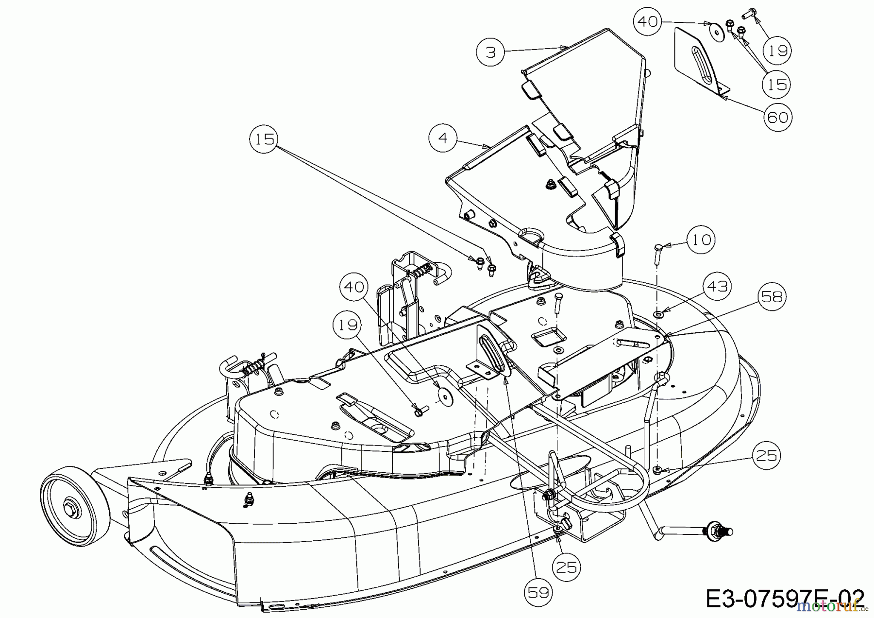 Cub Cadet Rasentraktoren CC 917 AF 13HN90AF603 (2016) Abdeckungen links und rechts Mähwerk F (38