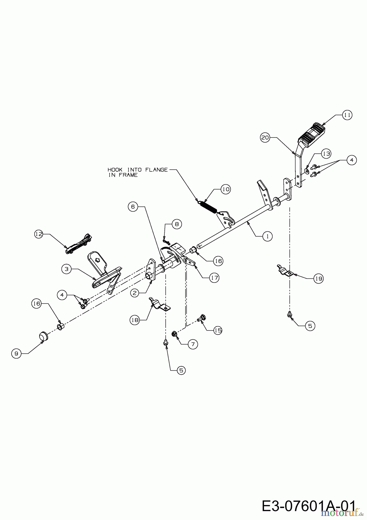  Gutbrod Rasentraktoren GLX 105 RHL-SK 13AF91GN690  (2012) Pedalwelle