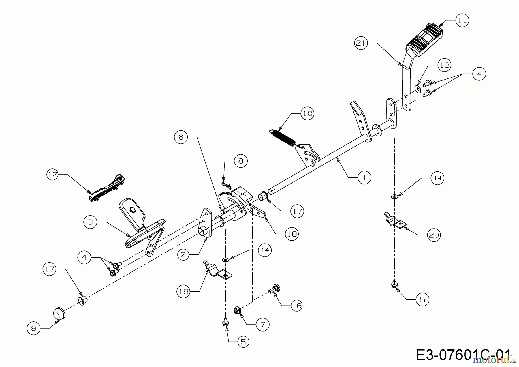  Gartenland Rasentraktoren GL 17.5/105 H 13HN99GN640  (2015) Pedalwelle