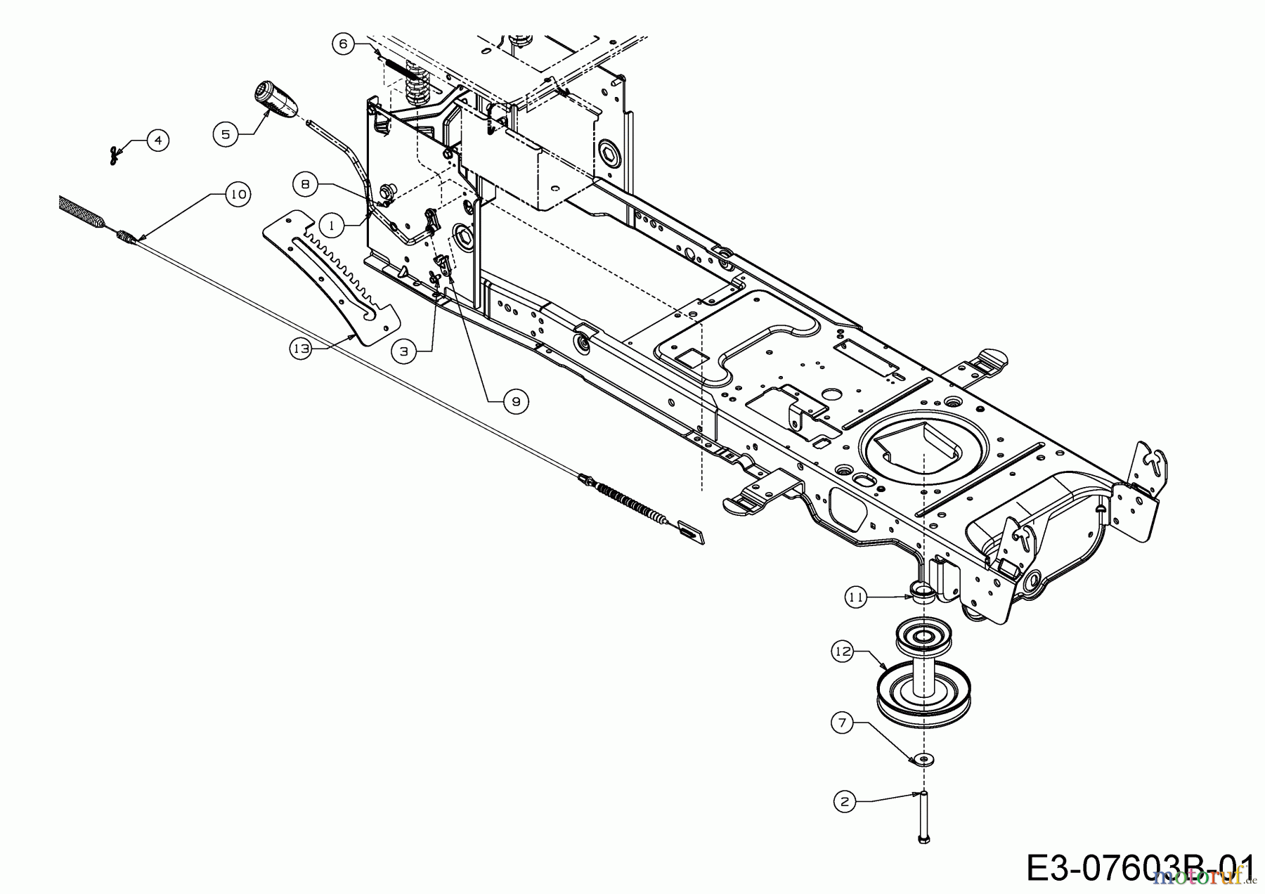 Cub Cadet Rasentraktoren CC 919 HG 13HJ93AG603 (2016) Mähwerkseinschaltung, Motorkeilriemenscheibe