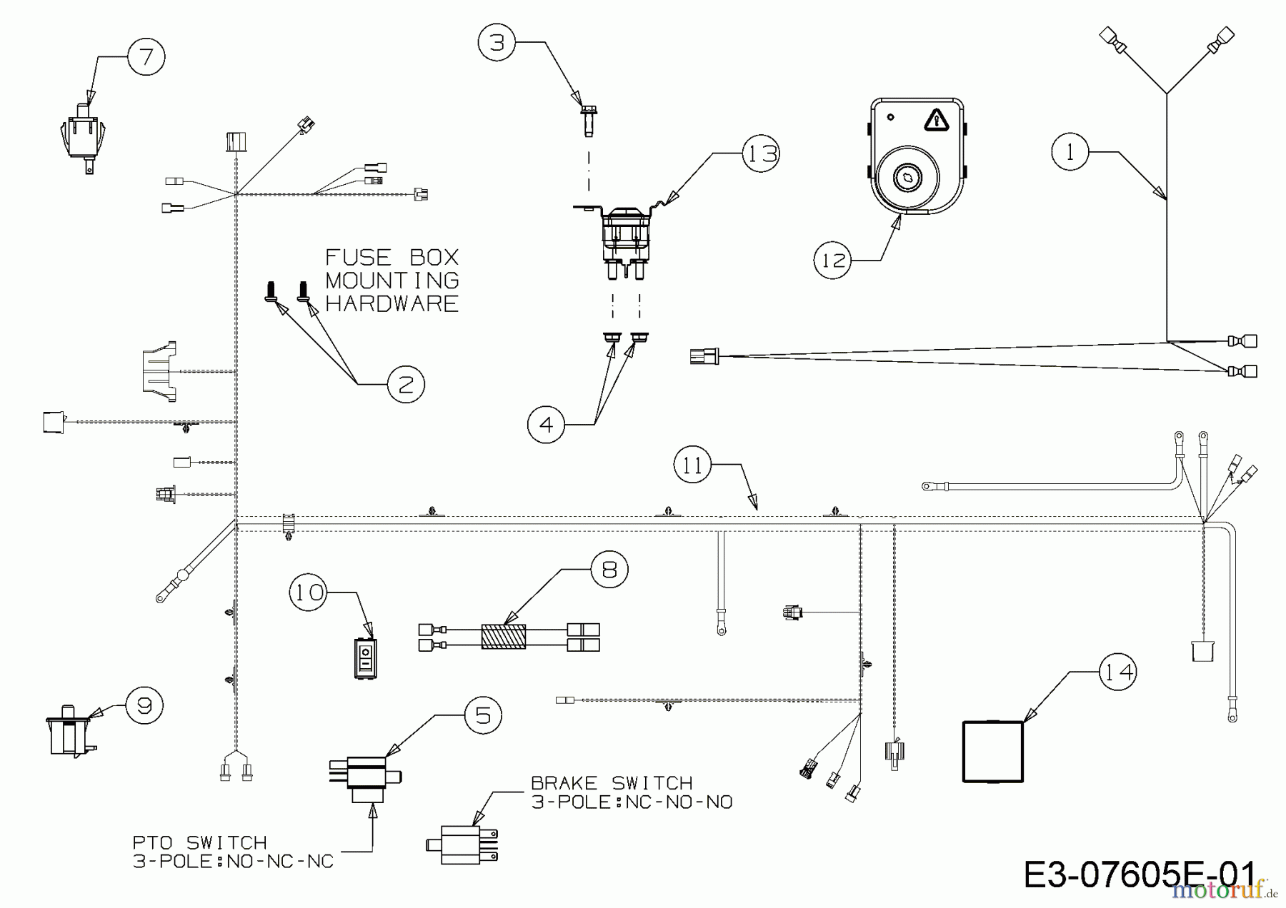 Massey Ferguson Rasentraktoren MF 41-22 RH 13HP91GN695 (2016) Elektroteile