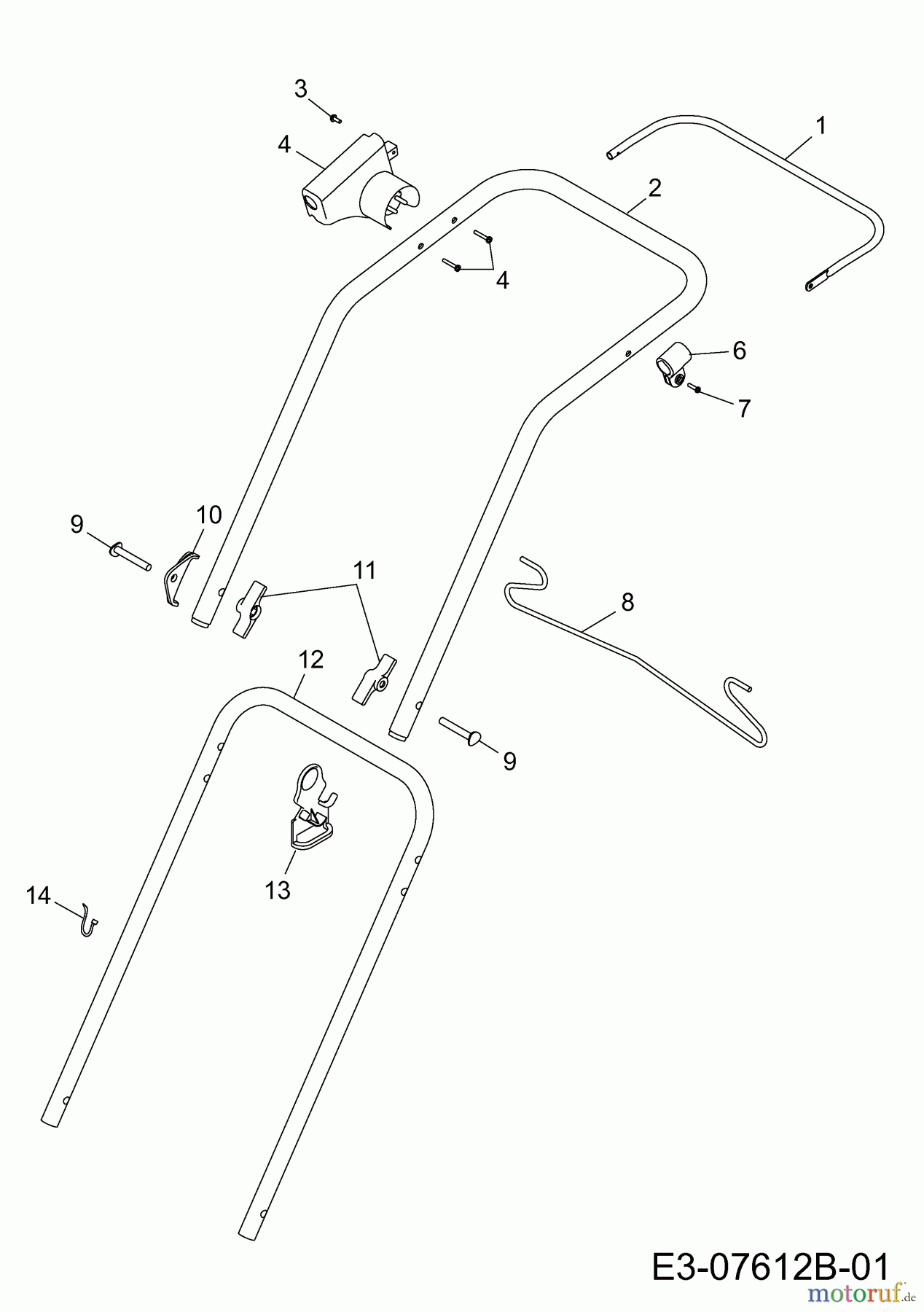 Wolf-Garten Elektromäher Power 1500 4927008 (2013) Griff, Schalter