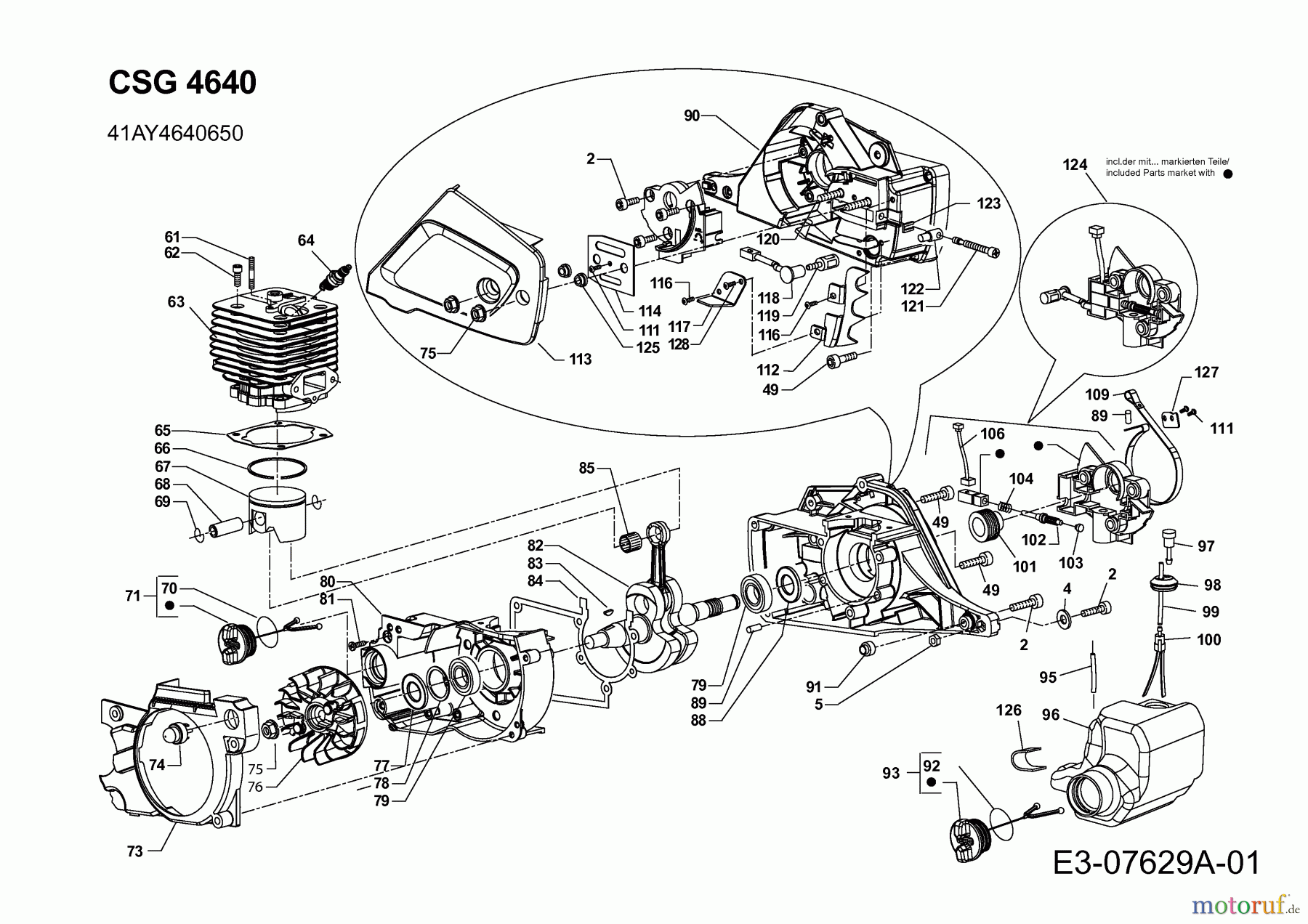  Wolf-Garten Motorkettensägen CSG 4640 41AY4640650  (2014) Motor