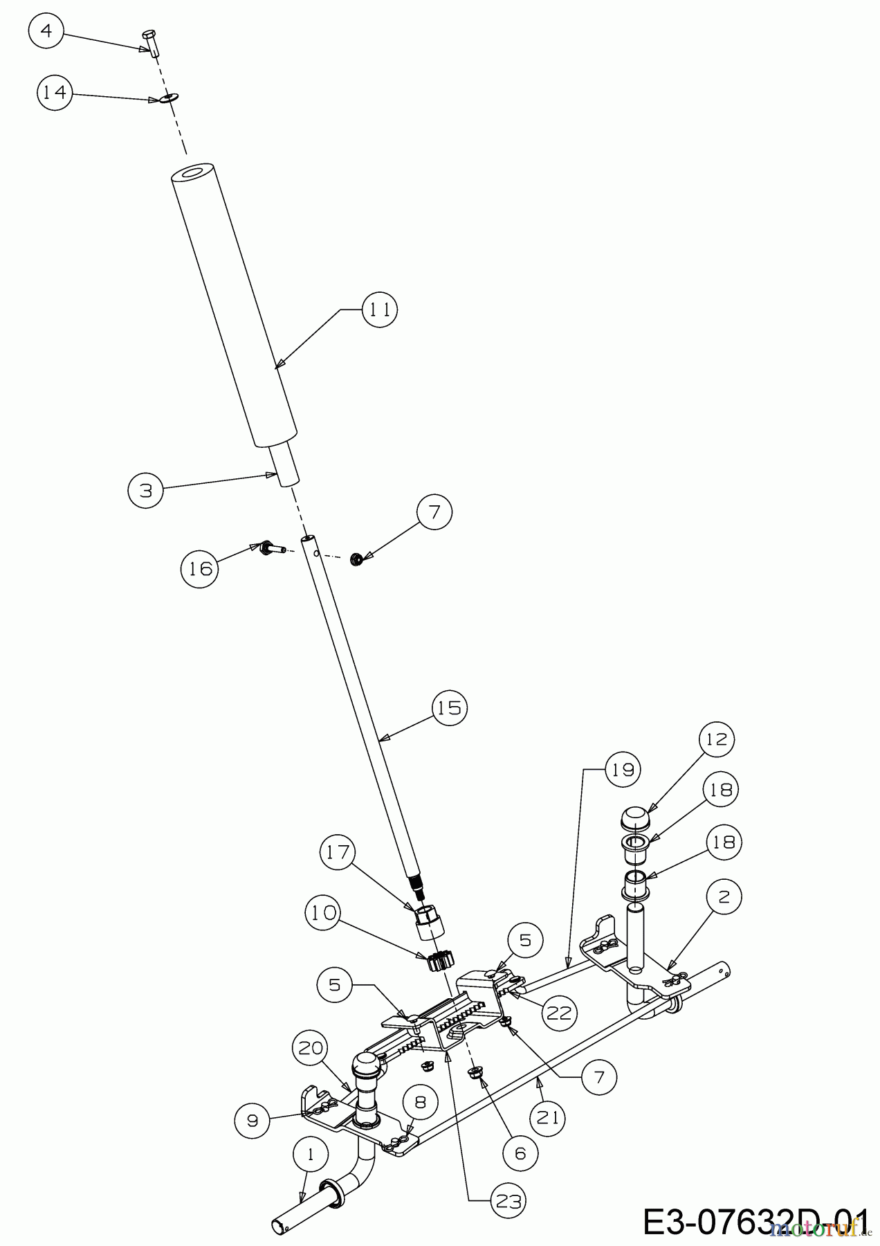 Wolf-Garten Rasentraktoren Scooter Mini / RDE 60 M 13A326SC650M (2017) Lenkung