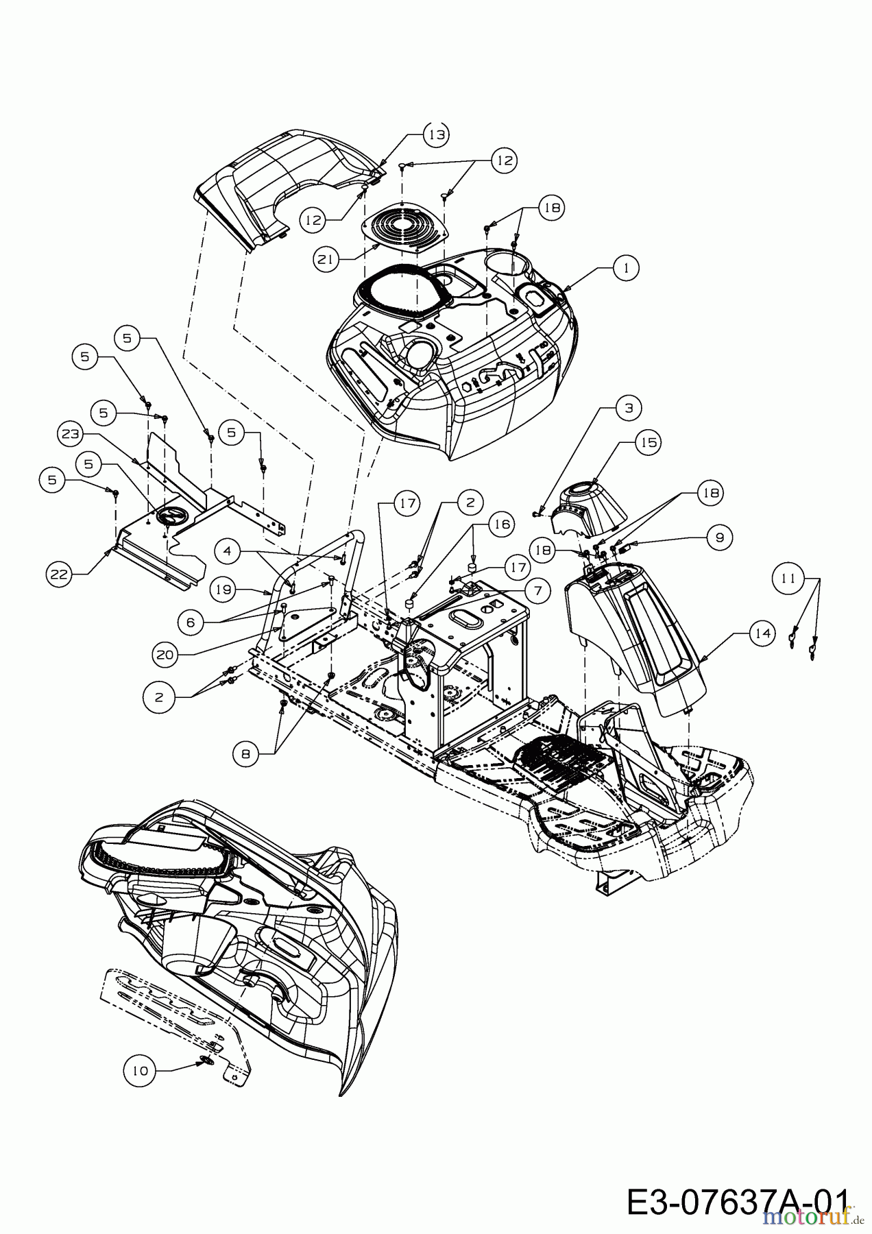  MTD Rasentraktoren Minirider 76 SD 13A226JD600  (2012) Sitzwanne