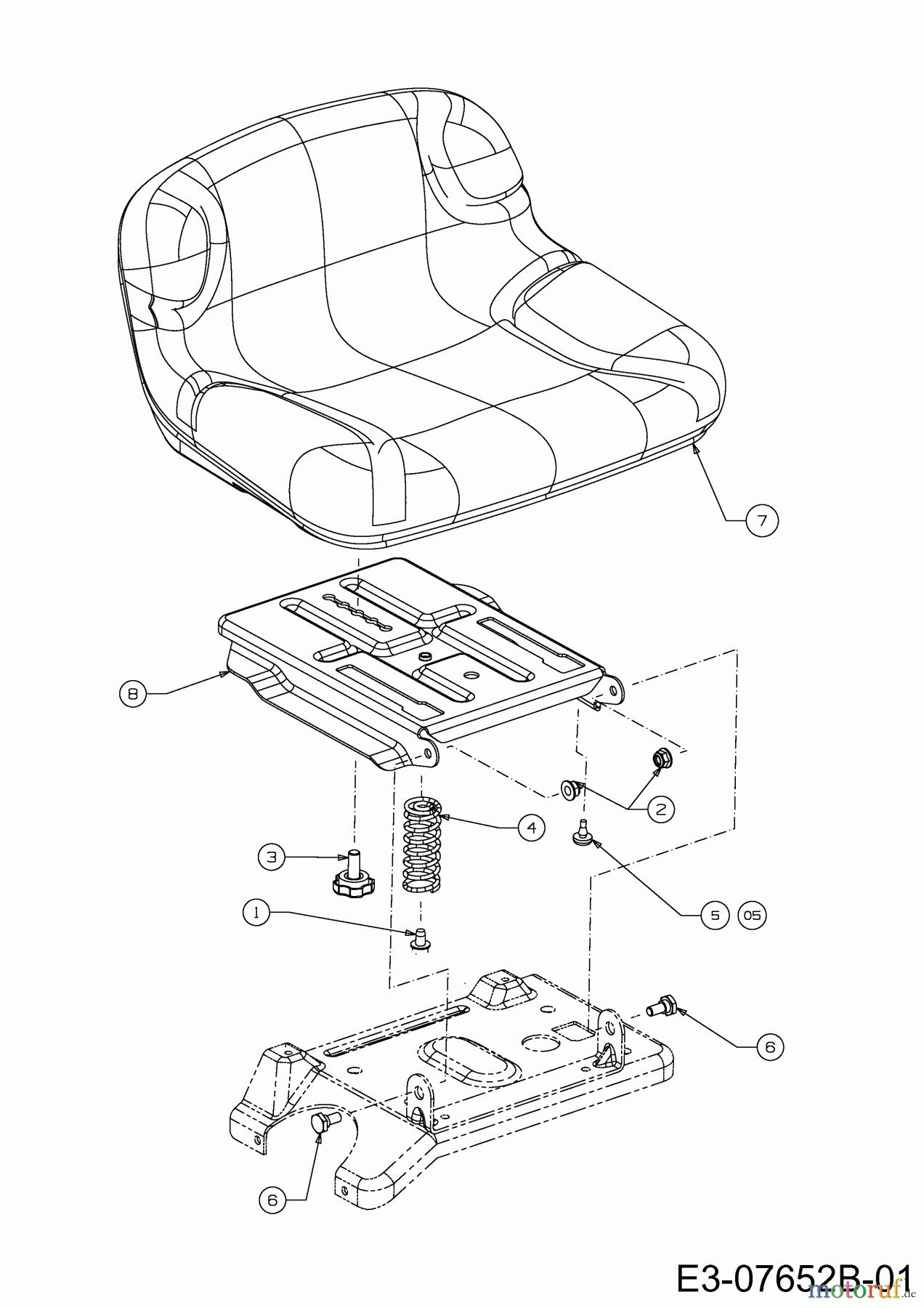 Wolf-Garten Rasentraktoren Scooter Mini / RDE 60 M 13A326SC650M (2015) Sitz, Sitzträger
