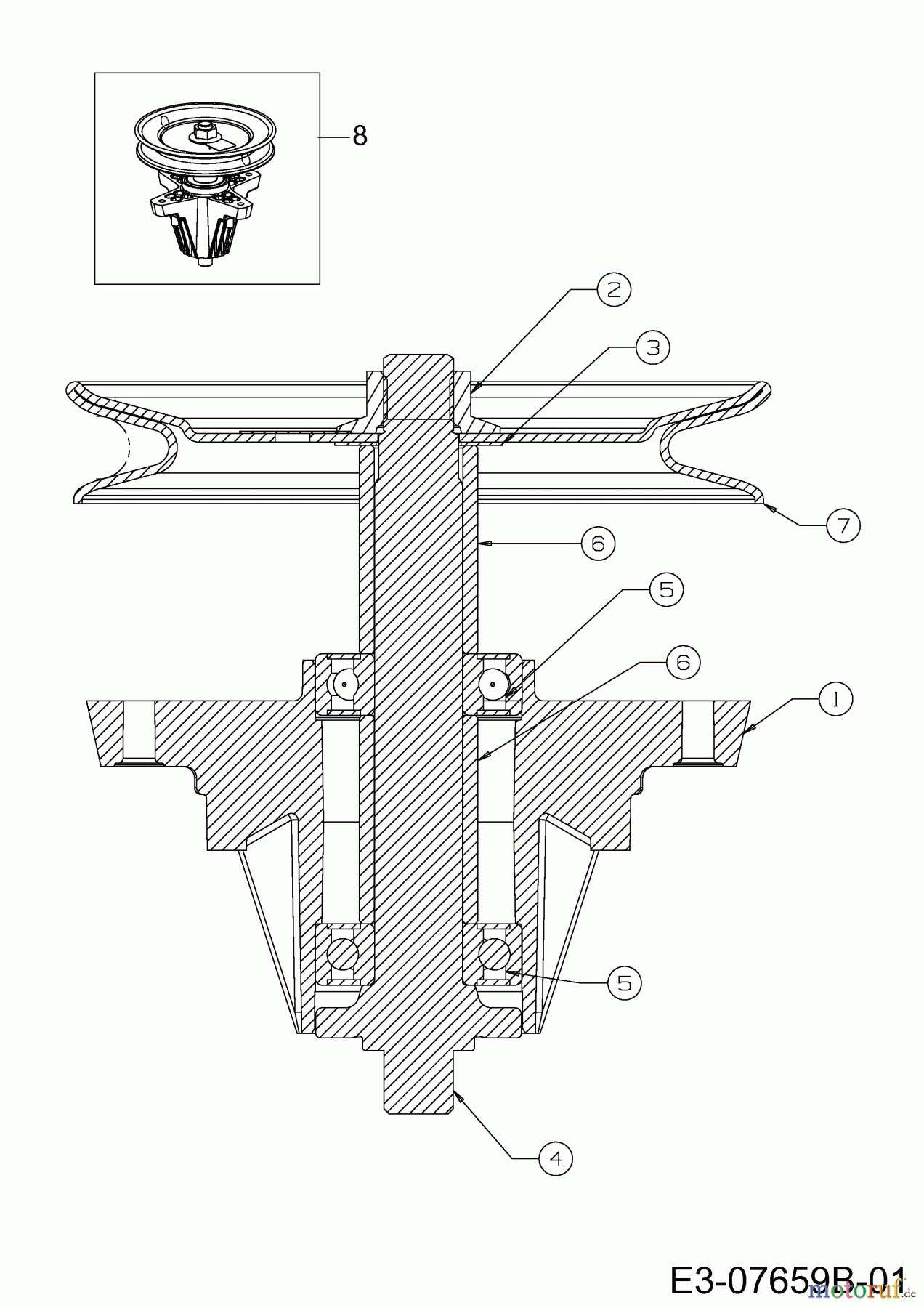 MTD Zero Turn P 170 HZ-S 17AE2ACS678 (2013) Messerspindel 618-04822A