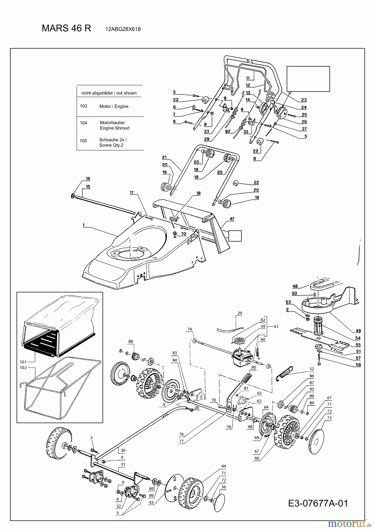 Rasor Motormäher mit Antrieb MARS 46 R 12ABG28X618 (2012) Grundgerät