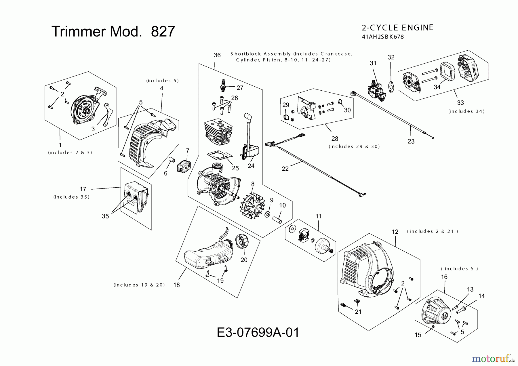  MTD Motorsensen 827 41AD7VTB678  (2013) Motor