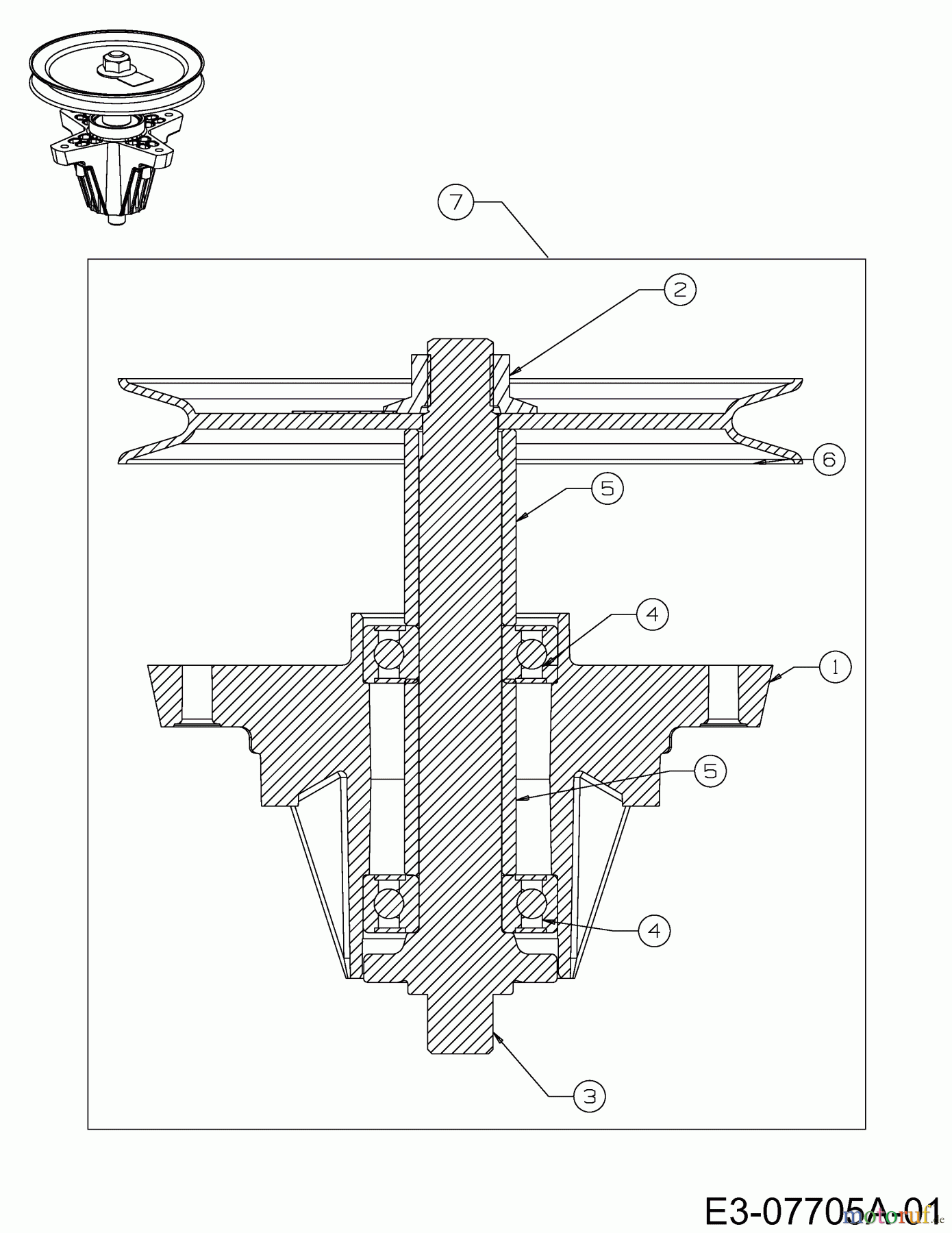 Cub Cadet Zero Turn Z-Force 46 S 17AI5BHH603 (2012) Messerspindel 618-04865A