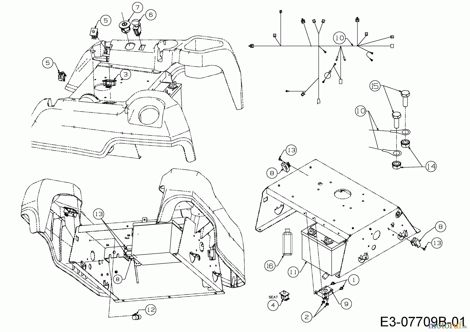 Cub Cadet Zero Turn RZT 50 17YF2ACP010 (2015) Elektroteile
