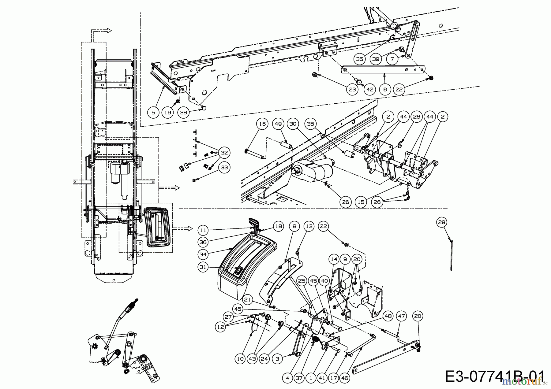  Cub Cadet Gartentraktoren GTX 2100 14A-3GE-603  (2013) Elektrische Mähwerksaushebung, Rahmen