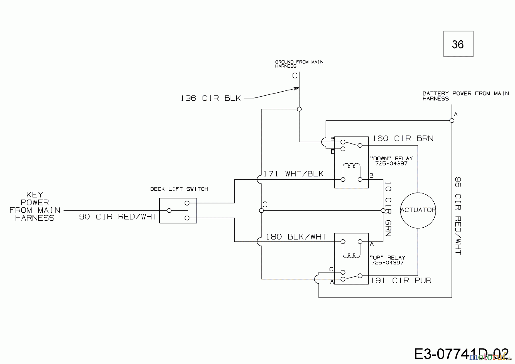  Cub Cadet Gartentraktoren GTX 2100 14A-3GE-603  (2016) Schaltplan Mähwerksaushebung