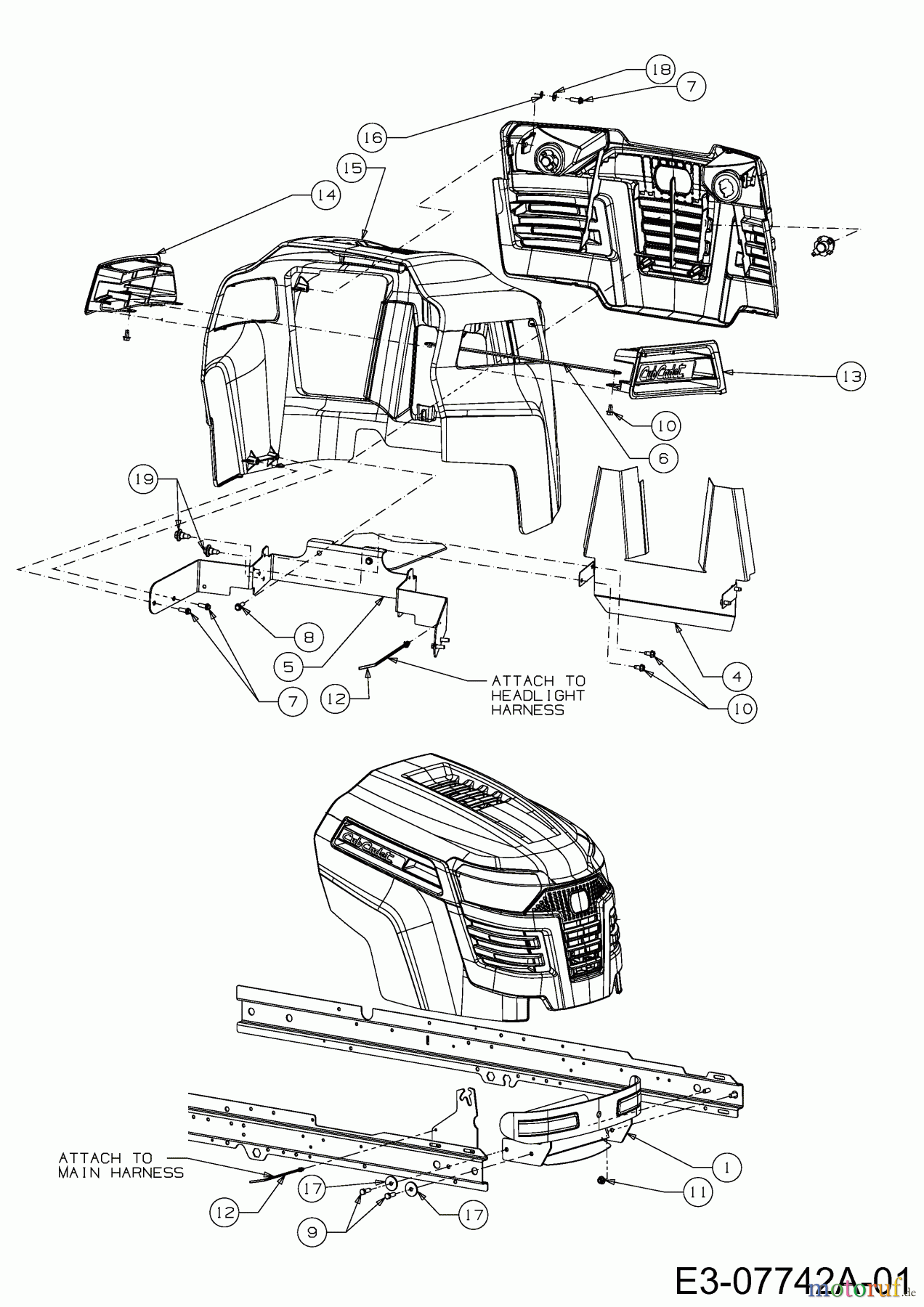  Cub Cadet Gartentraktoren GTX 2100 14A-3GE-603  (2012) Motorhaube