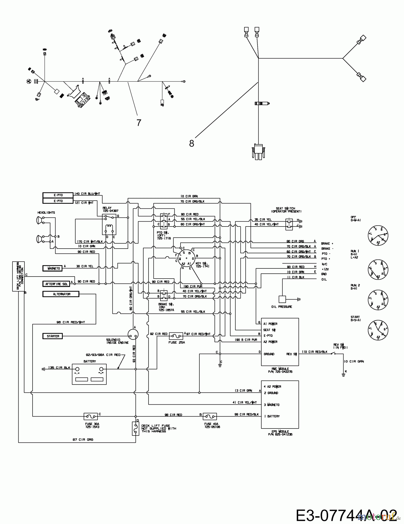  Cub Cadet Gartentraktoren GTX 2100 14A-3GE-603  (2012) Schaltplan