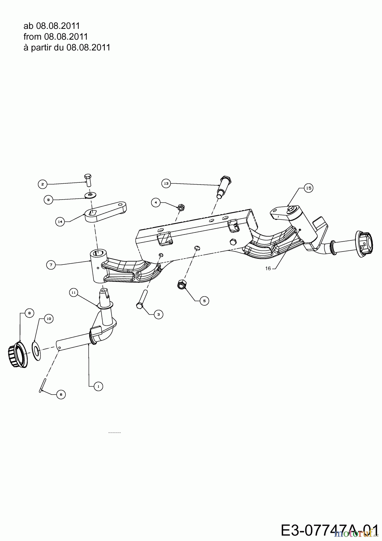  Cub Cadet Gartentraktoren GTX 2100 14A-3GE-603  (2012) Vorderachse ab 08.08.2011