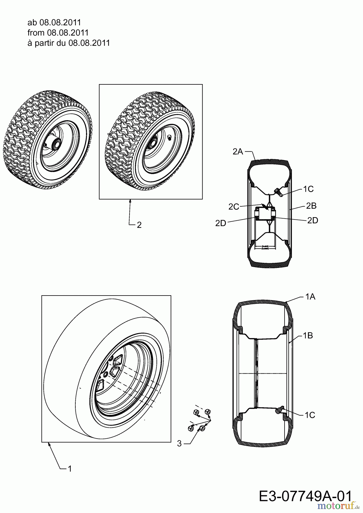  Cub Cadet Gartentraktoren GTX 2100 14A-3GE-603  (2013) Räder 16x6.5 + 23x10.5 ab 08.08.2011