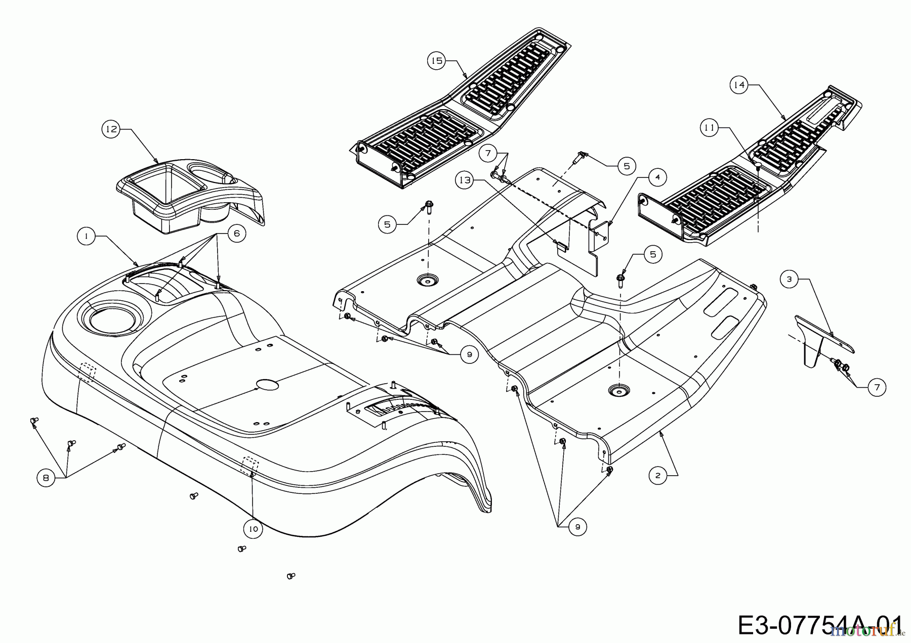  Cub Cadet Gartentraktoren GTX 2100 14A-3GE-603  (2014) Sitzwanne, Trittbrett