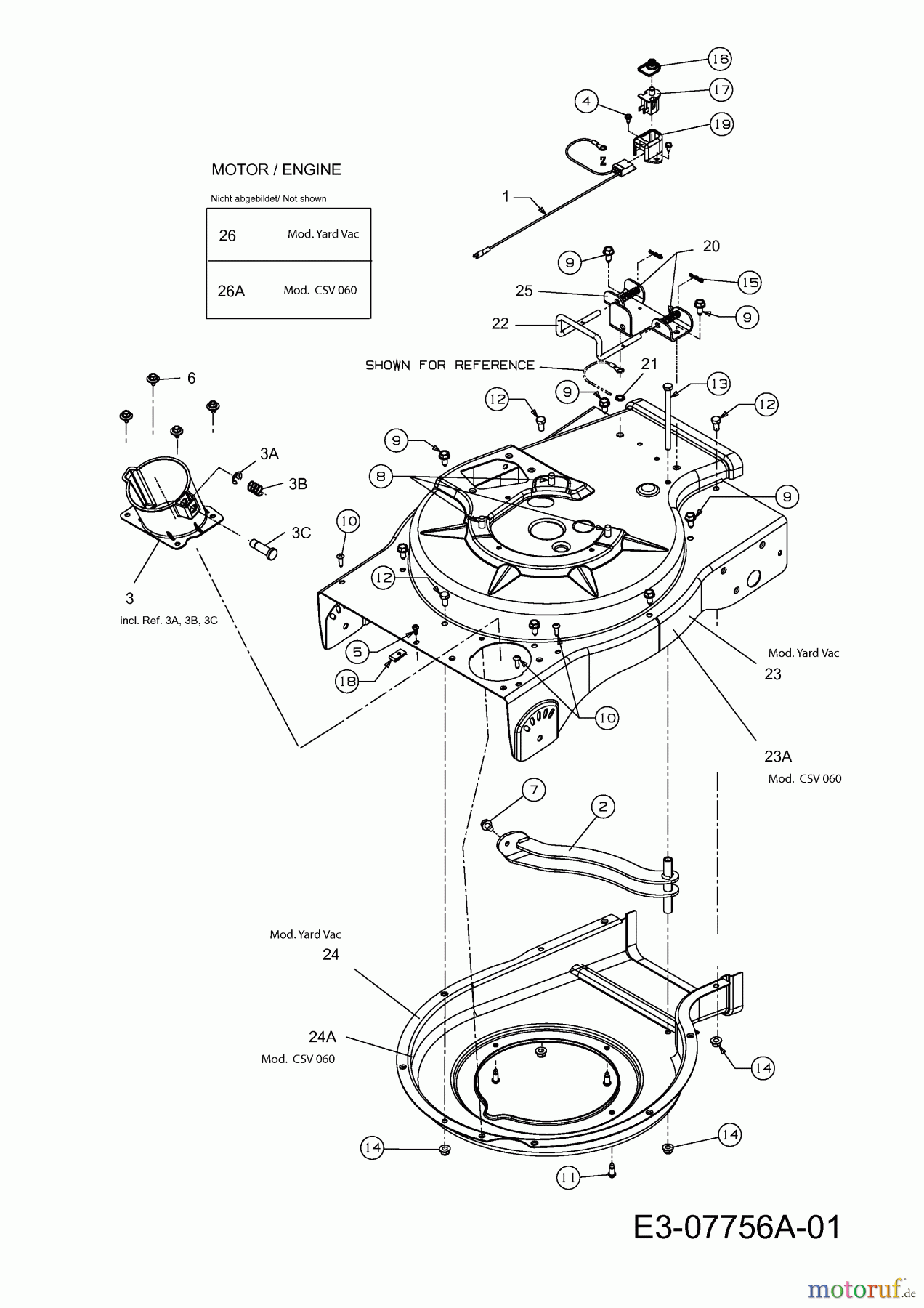  Cub Cadet Laubsauger mit Häckselfunktion CSV 060 24A-06MM603  (2012) Gehäuse, Motor