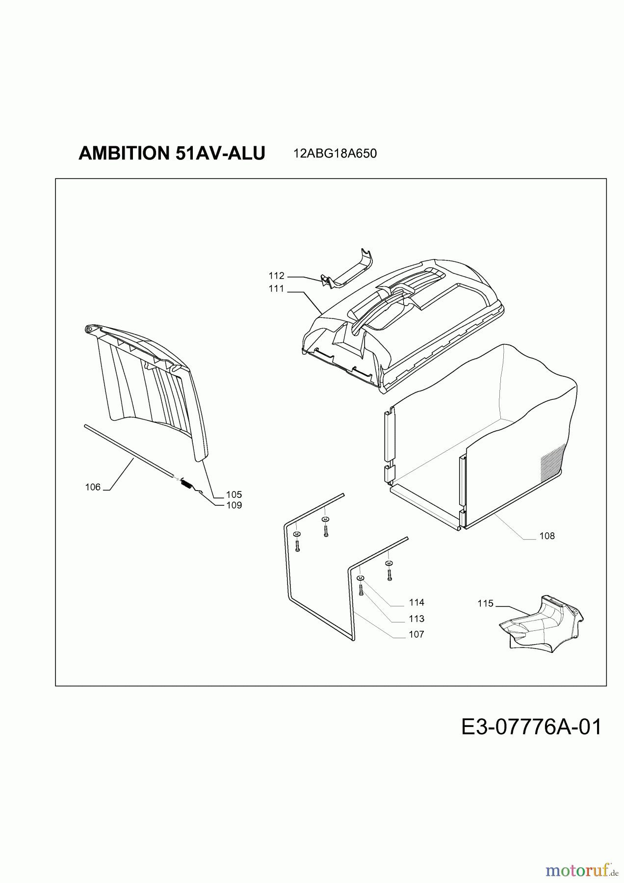 Wolf-Garten Motormäher mit Antrieb Ambition 51 AV-ALU 12ABG18A650 (2013) Grasfangsack, Heckklappe