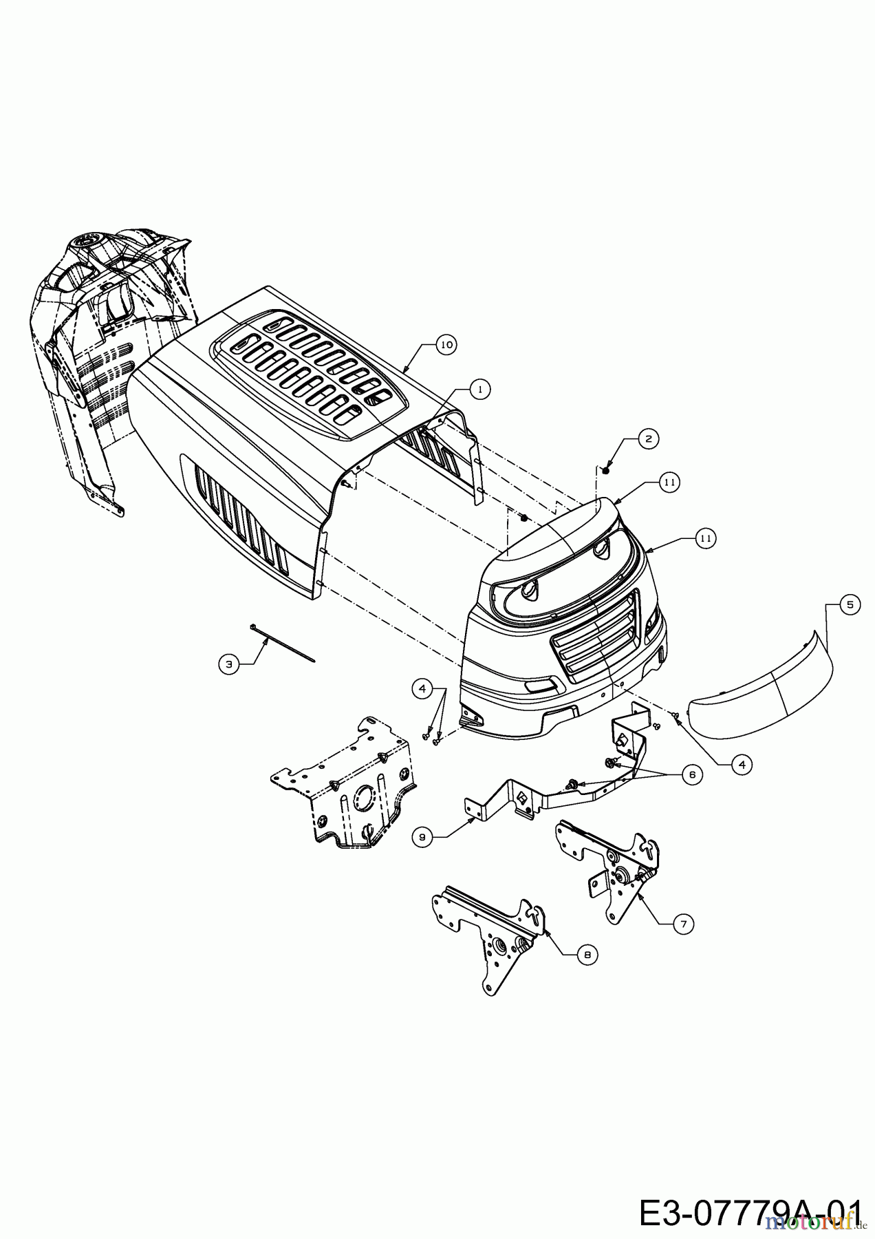 MTD Rasentraktoren 14 P-96 SD 13C2765F635 (2012) Motorhaube 5-Style