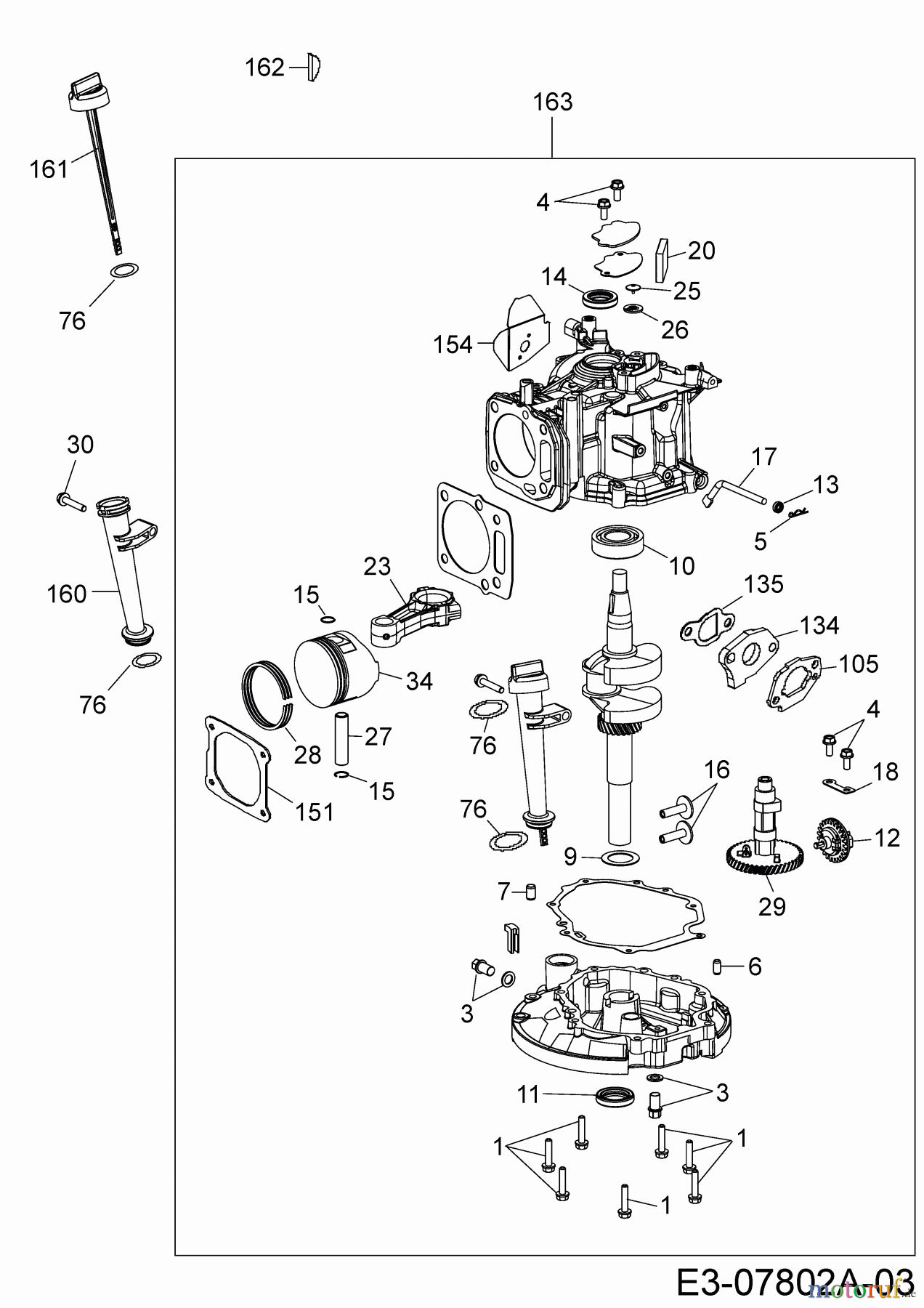 MTD-Motoren Vertikal 1P65WHC 752Z1P65WHC (2014) Rumpfmotor