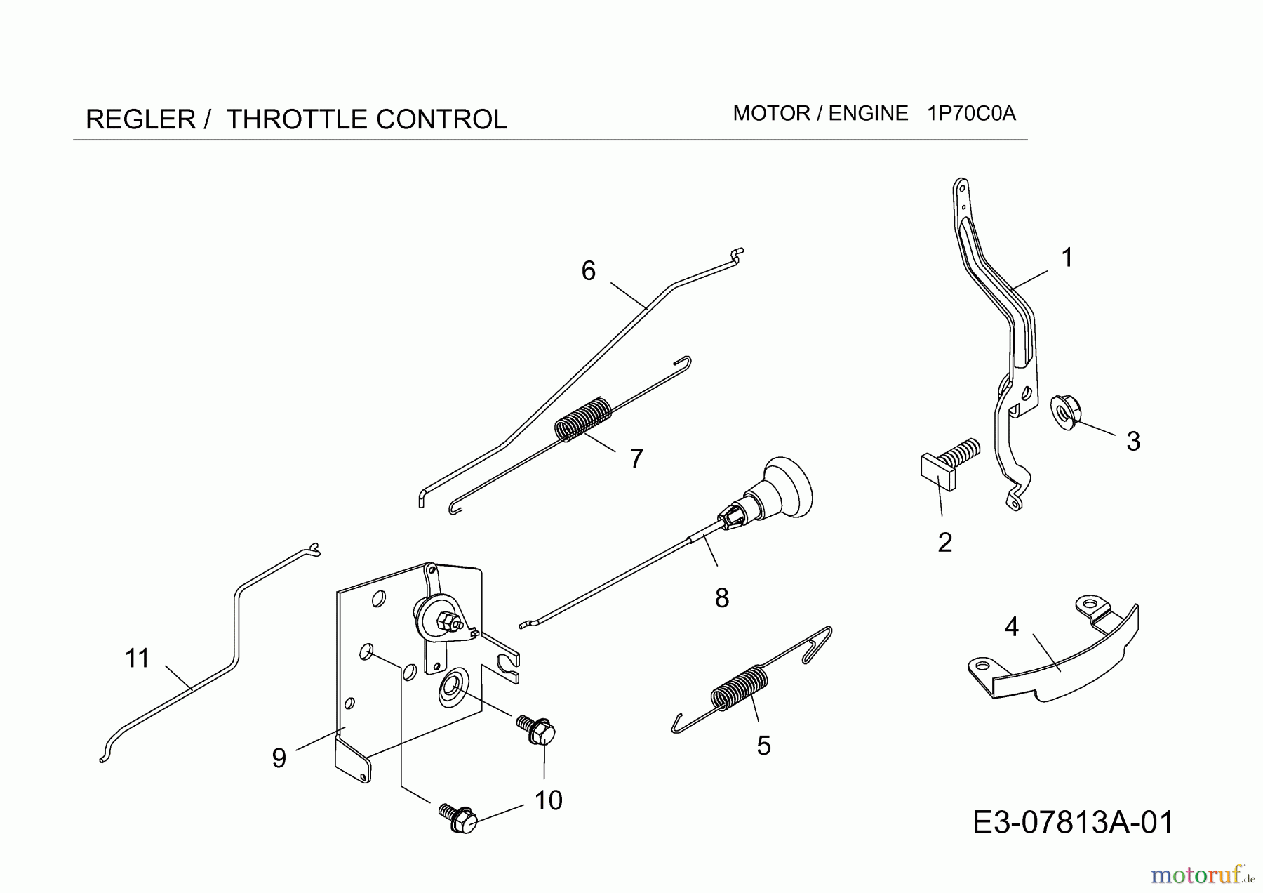 MTD-Motoren Vertikal 1P70C0A 752Z1P70C0A (2012) Regler