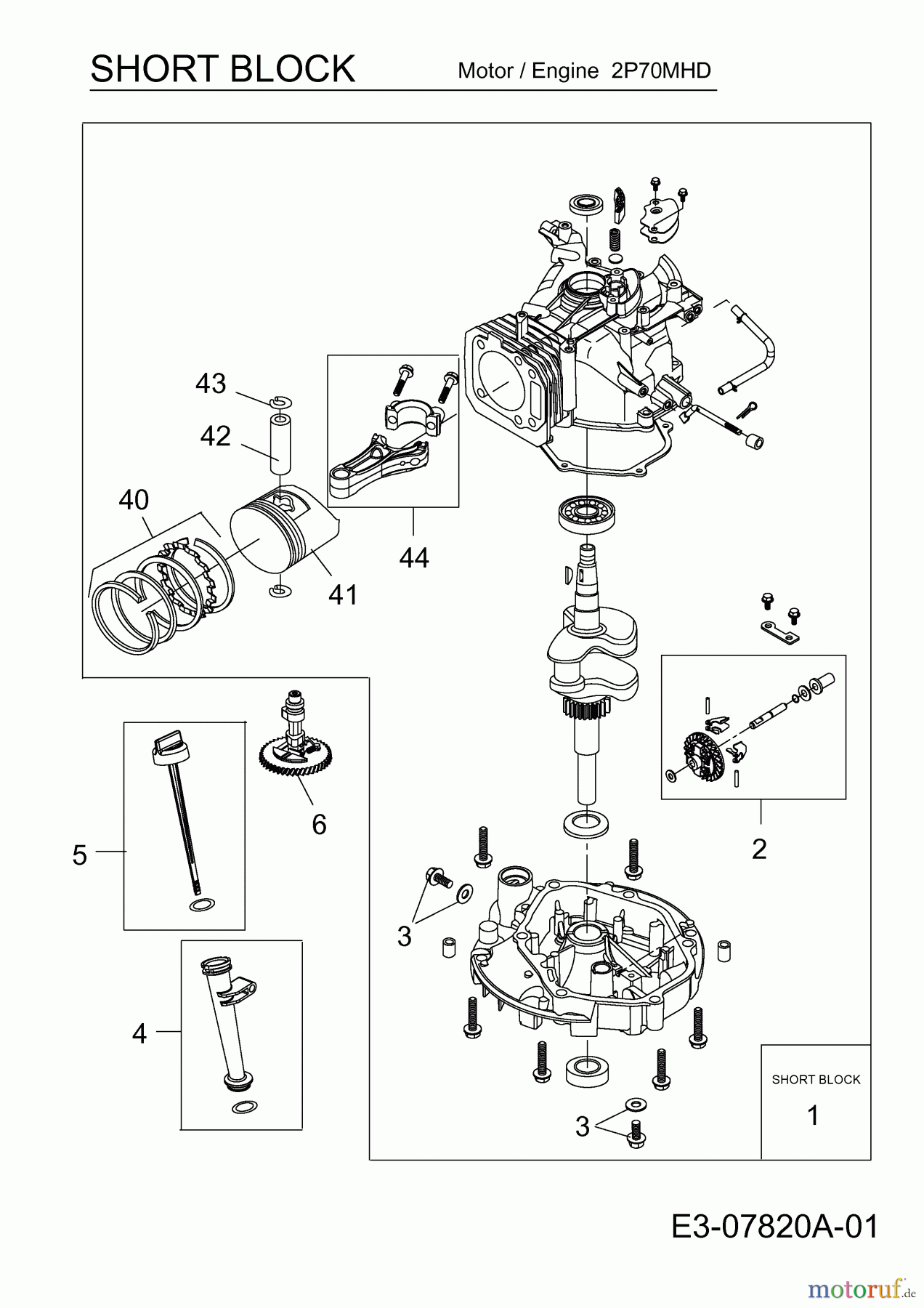  MTD-Motoren MTD vertikal 2 P 70 MHD 752Z2P70MHD  (2012) Short Block