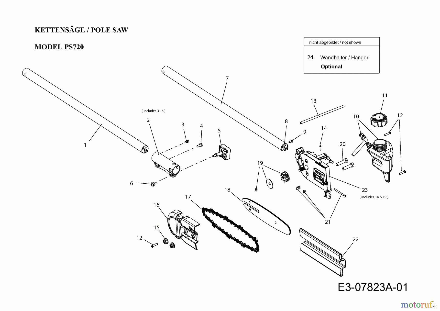 MTD Zubehör Zubehör Motorsensen, Trimmer Kettensäge PS 720 41CJPS-C954 (2014) Grundgerät