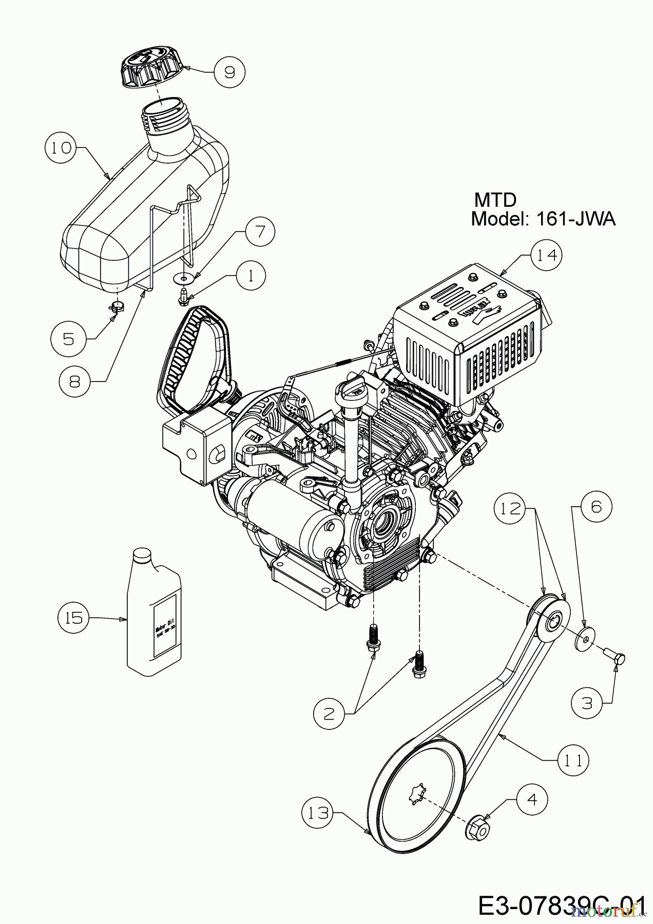 MTD Schneefräsen M 53 31A-2M1E678  (2018) Keilriemen, Motor, Tank