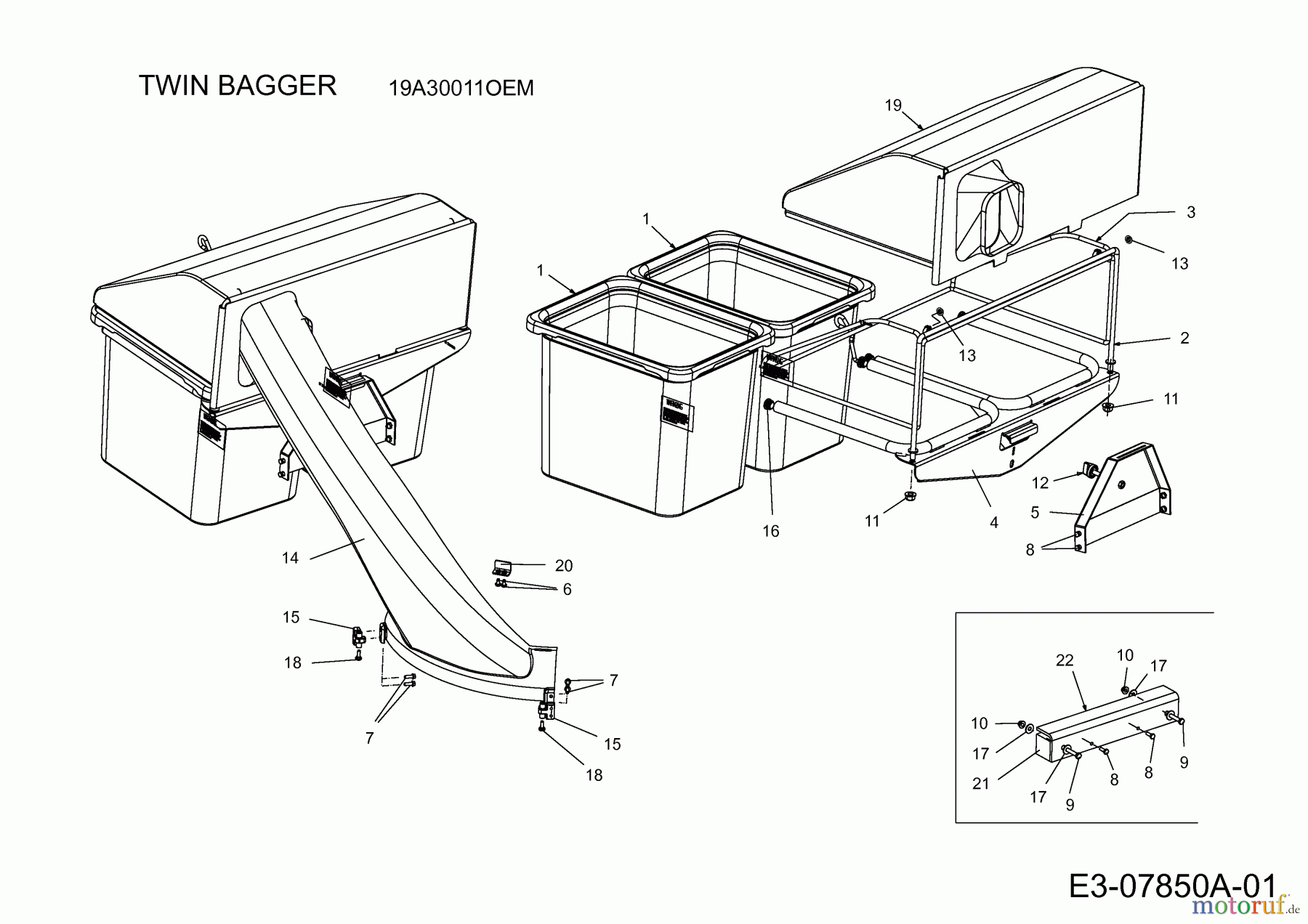 MTD Zubehör Zubehör Garten- und Rasentraktoren Grasfangvorrichtung für Aufsitzmäher mit 30