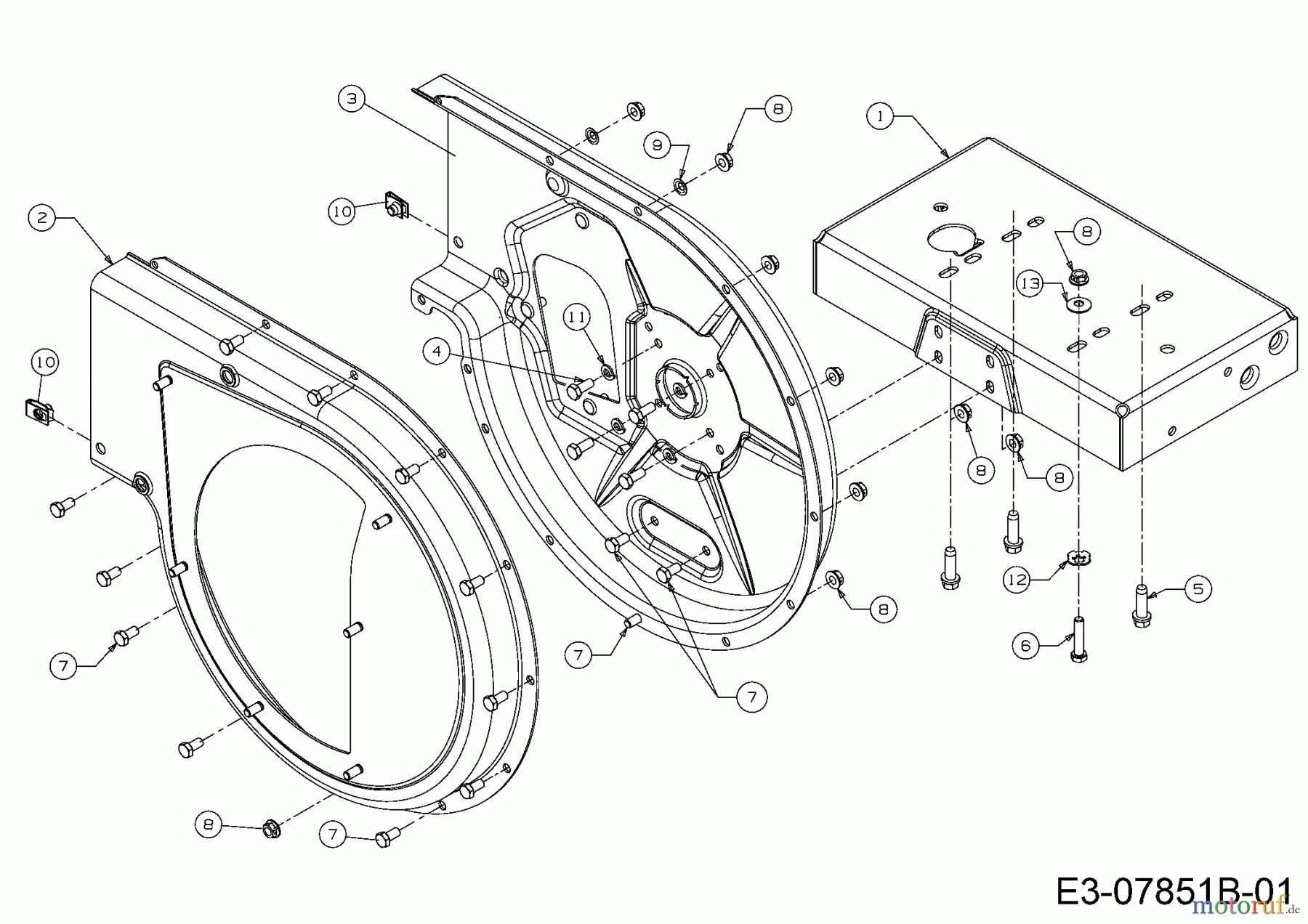 Troy-Bilt Häcksler CS 4325 24B-424M766 (2015) Messerträgergehäuse, Rahmen