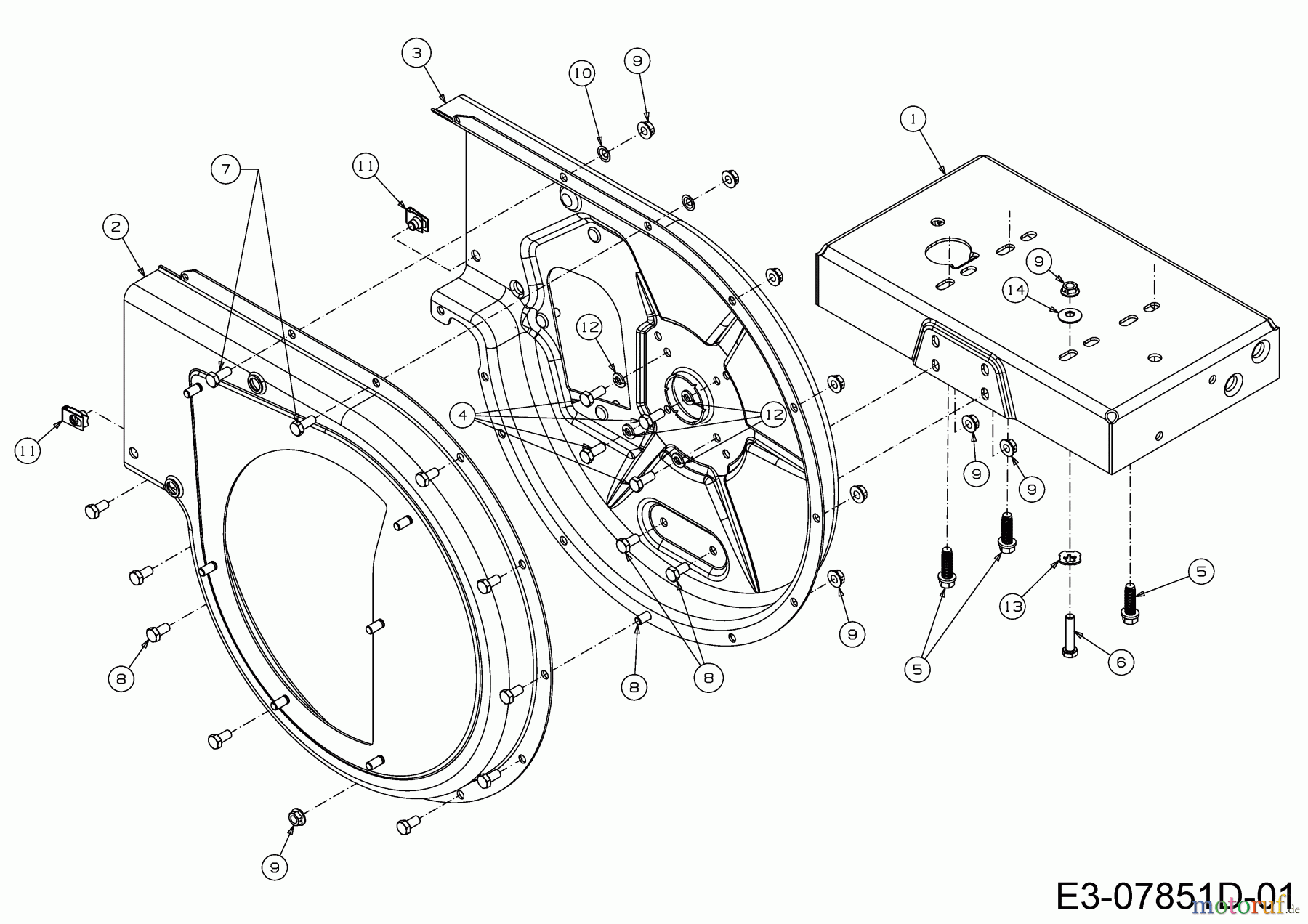 Troy-Bilt Häcksler CS 4325 24B-424M766 (2017) Messerträgergehäuse, Rahmen
