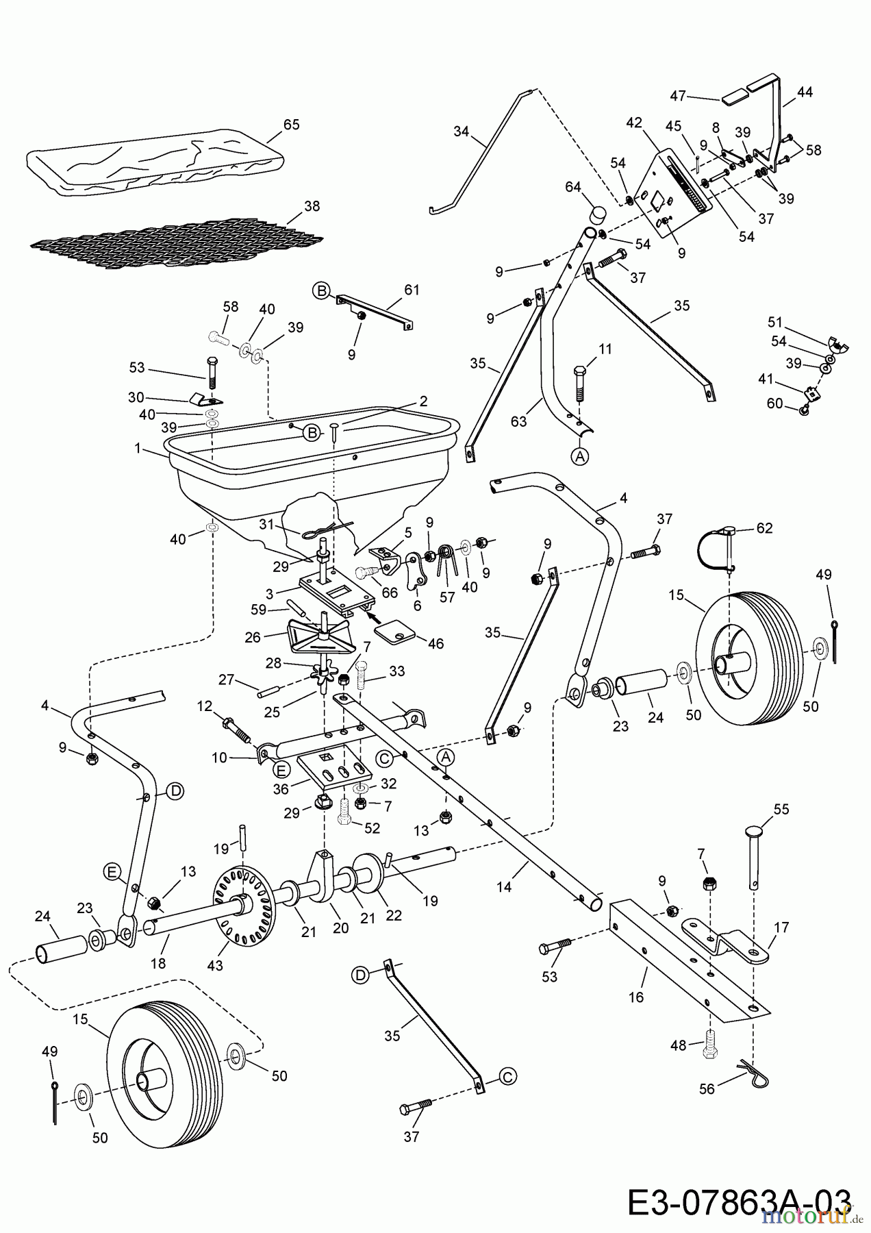  MTD Zubehör Zubehör Garten- und Rasentraktoren Streuer 45-03293  (190-036-000) 190-036-000  (2010) Grundgerät
