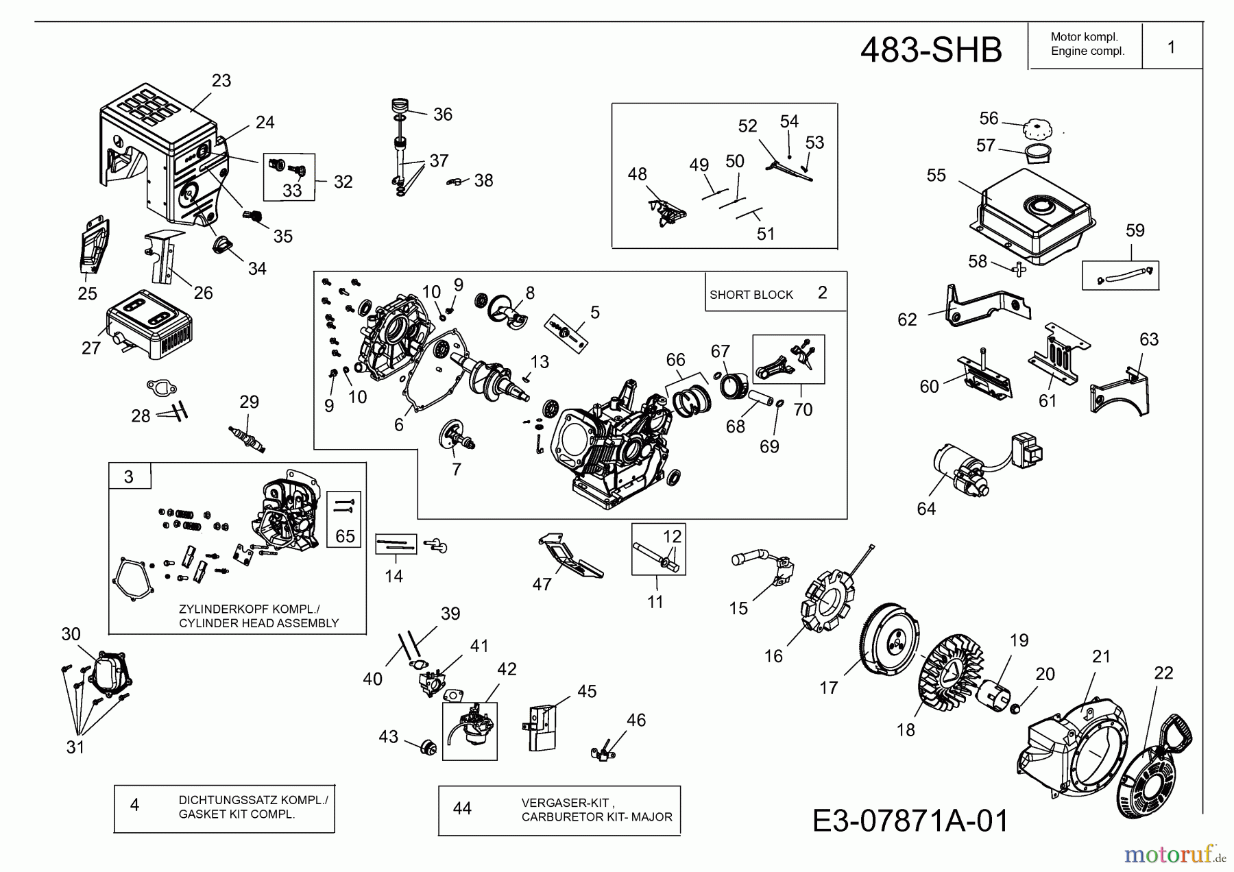MTD-Motoren Horizontal 483-SHB 752Z483-SHB (2013) Motor