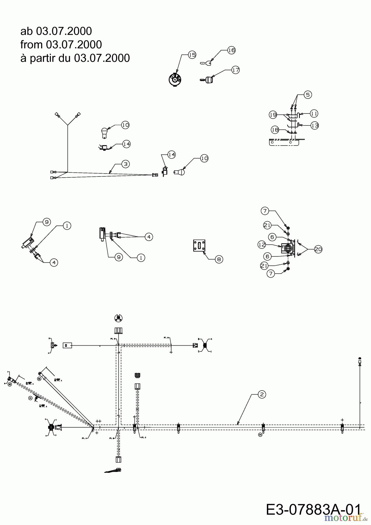  Yard-Man Rasentraktoren AG 6145 13AP604G643  (2000) Elektroteile ab 03.07.2000