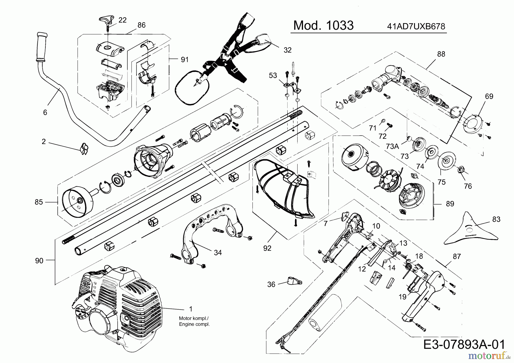  MTD Motorsensen 1033 41AD7UXB678  (2014) Grundgerät