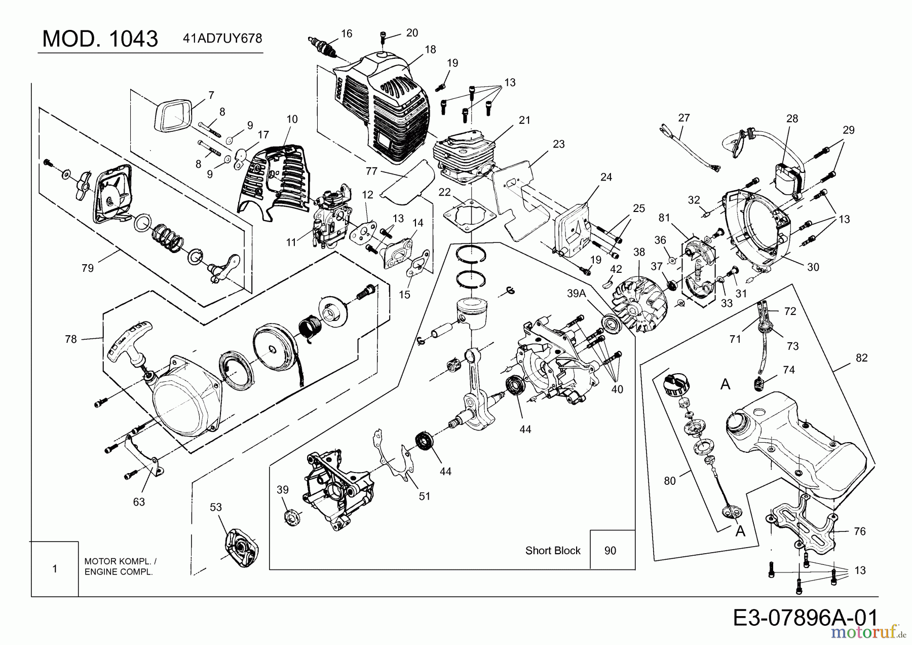  MTD Motorsensen 1043 41AD7UYB678  (2013) Motor