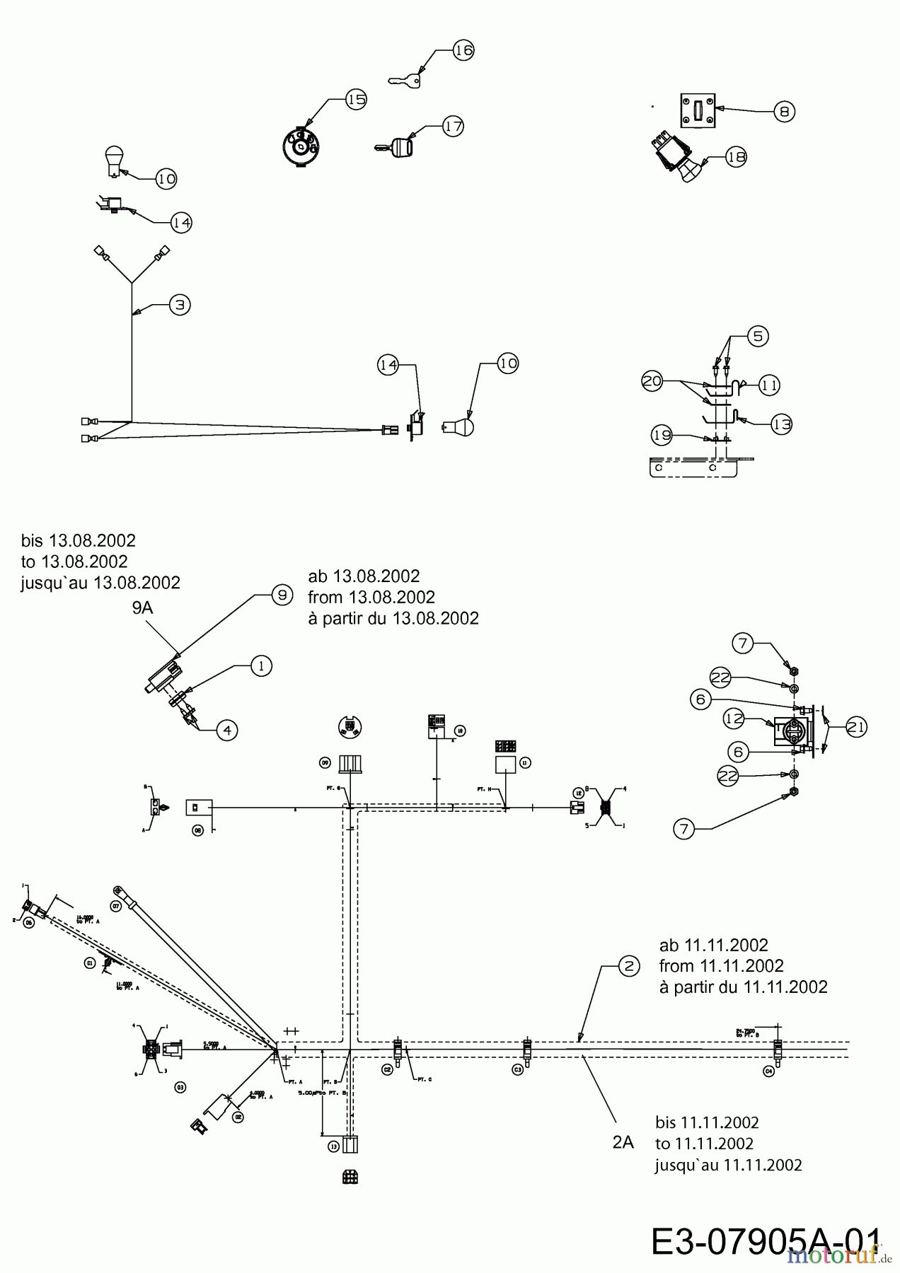  Yard-Man Rasentraktoren X 604 G 13AX604G643  (2002) Elektroteile