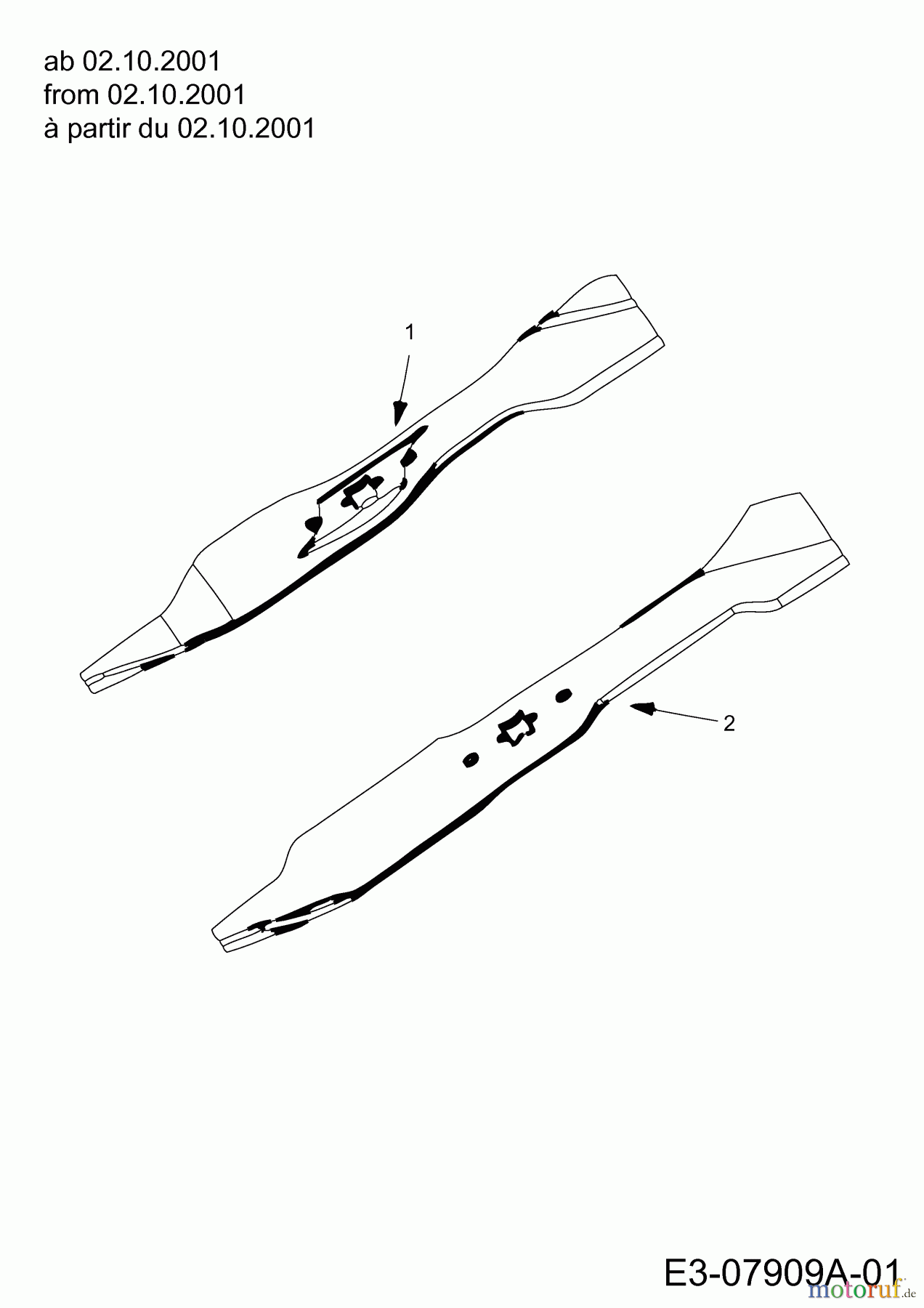 Gutbrod Rasentraktoren GLX 117 SAL 13AU606H690 (2003) Messer ab 02.10.2001