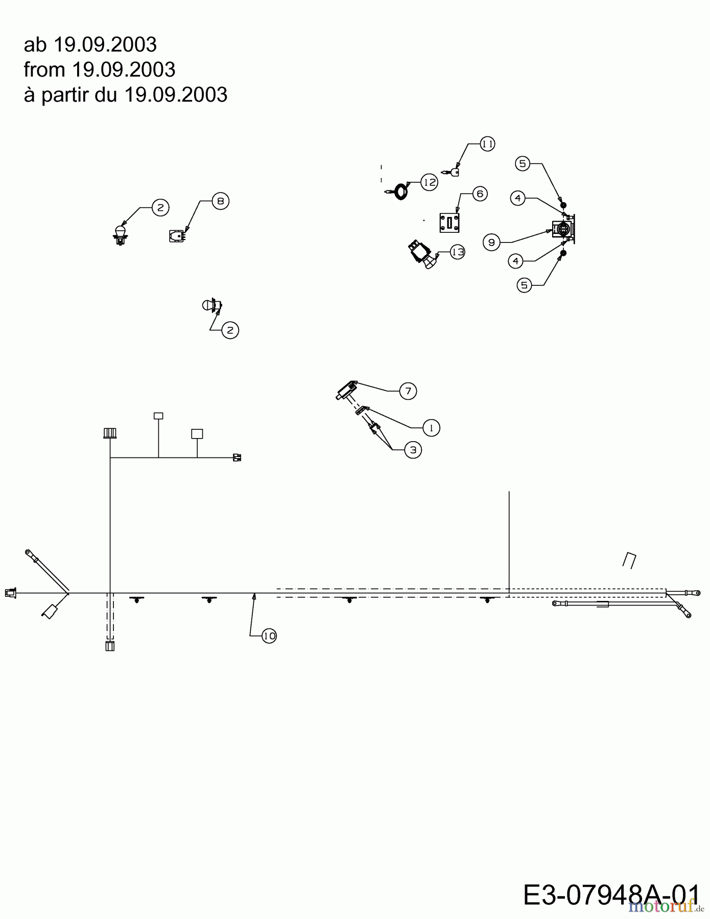  Yard-Man Gartentraktoren AH 8220 14BU804H643  (2004) Elektroteile ab 19.09.2003