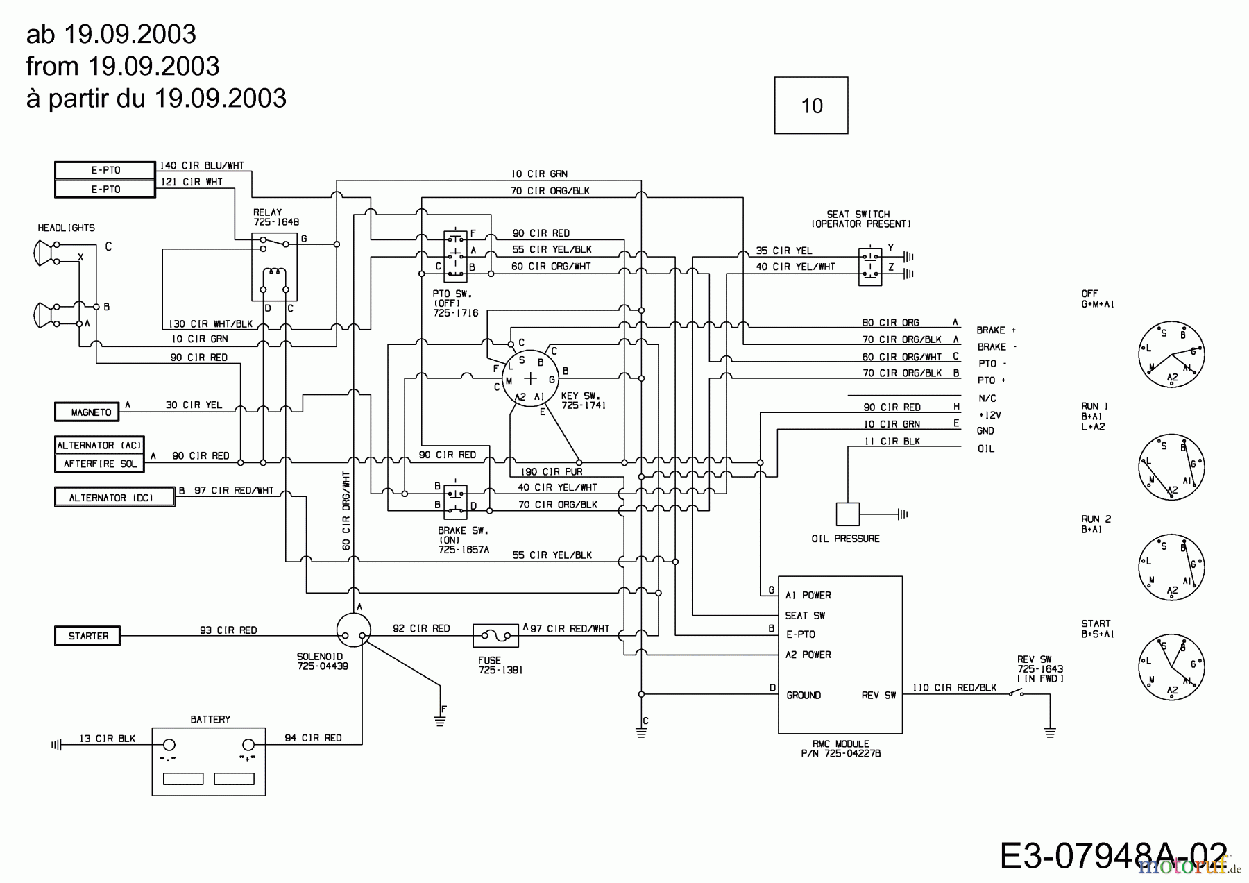  Gutbrod Gartentraktoren XLX 117 SAL 14AU806H690  (2004) Schaltplan ab 19.09.2003