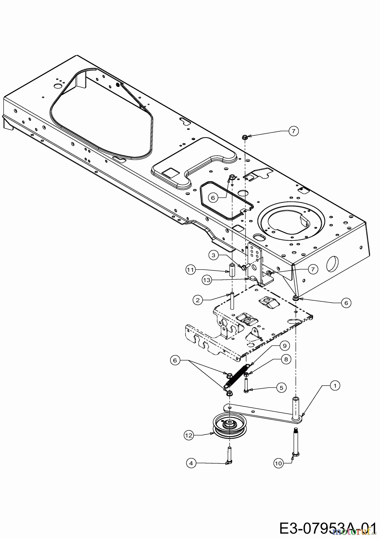 Gutbrod Gartentraktoren XLX 117 SAL 14AU806H690 (2003) Spannrolle