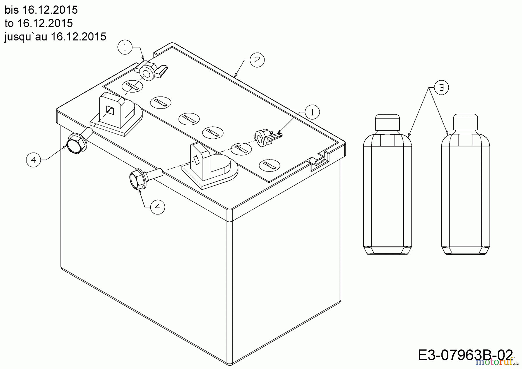 Cub Cadet Rasentraktoren CC 1023 HNK 13HQ91AN330 (2016) Batterie bis 16.12.2015