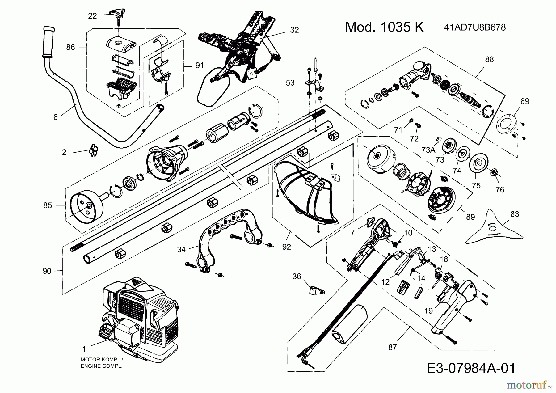  MTD Motorsensen 1035 K 41AD7U8B678  (2013) Grundgerät