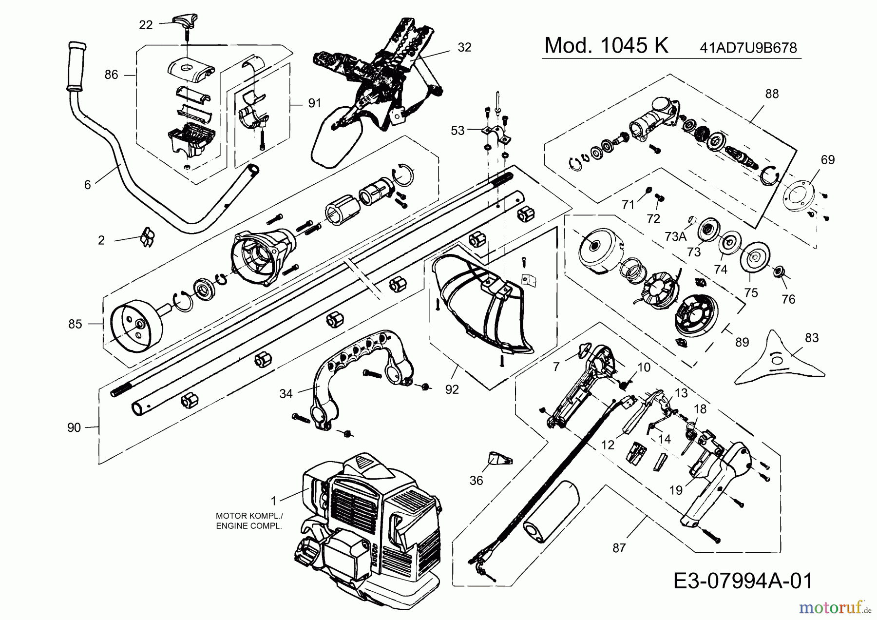  Cub Cadet Motorsensen CC 745 41ADC74G330  (2015) Grundgerät