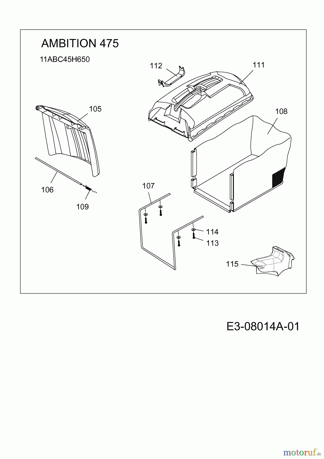  Wolf-Garten Motormäher Ambition 475 11ABC45H650  (2013) Grasfangsack